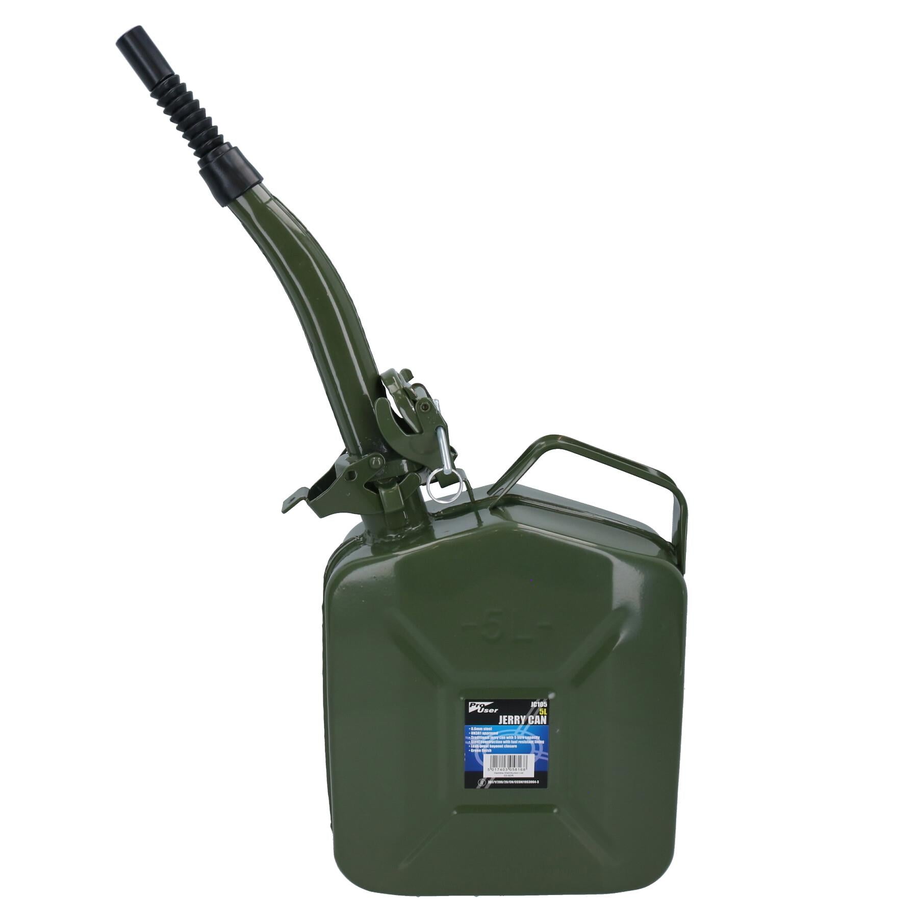 5 Liter Metall-Kraftstoffkanisterhalter, Vorratsbehälter + flexibler Kraftstoffausgießer
