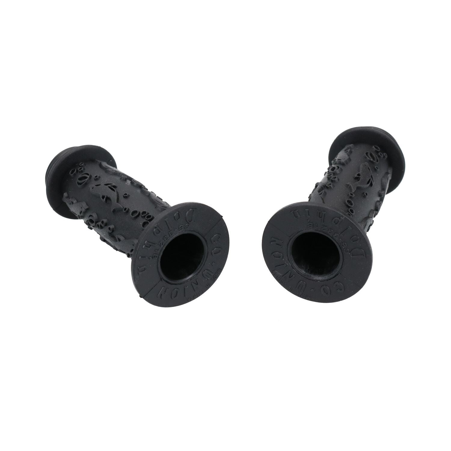 Junior Kids Black Rubber Handlebar Grips Bike Cycle Anti-Slip Dolphin Design