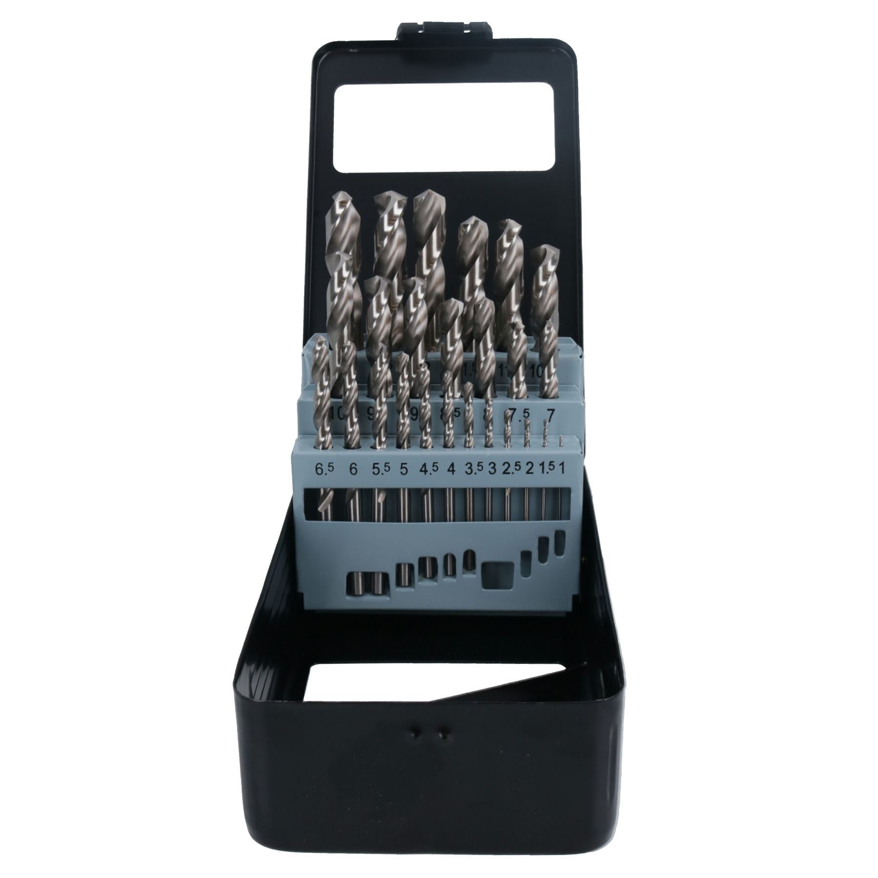 25-teiliges HSS-G-Bohrer-Set mit metrischen Schlitzbohrern für Metall, Kunststoff und Kupfer, 1 mm – 13 mm