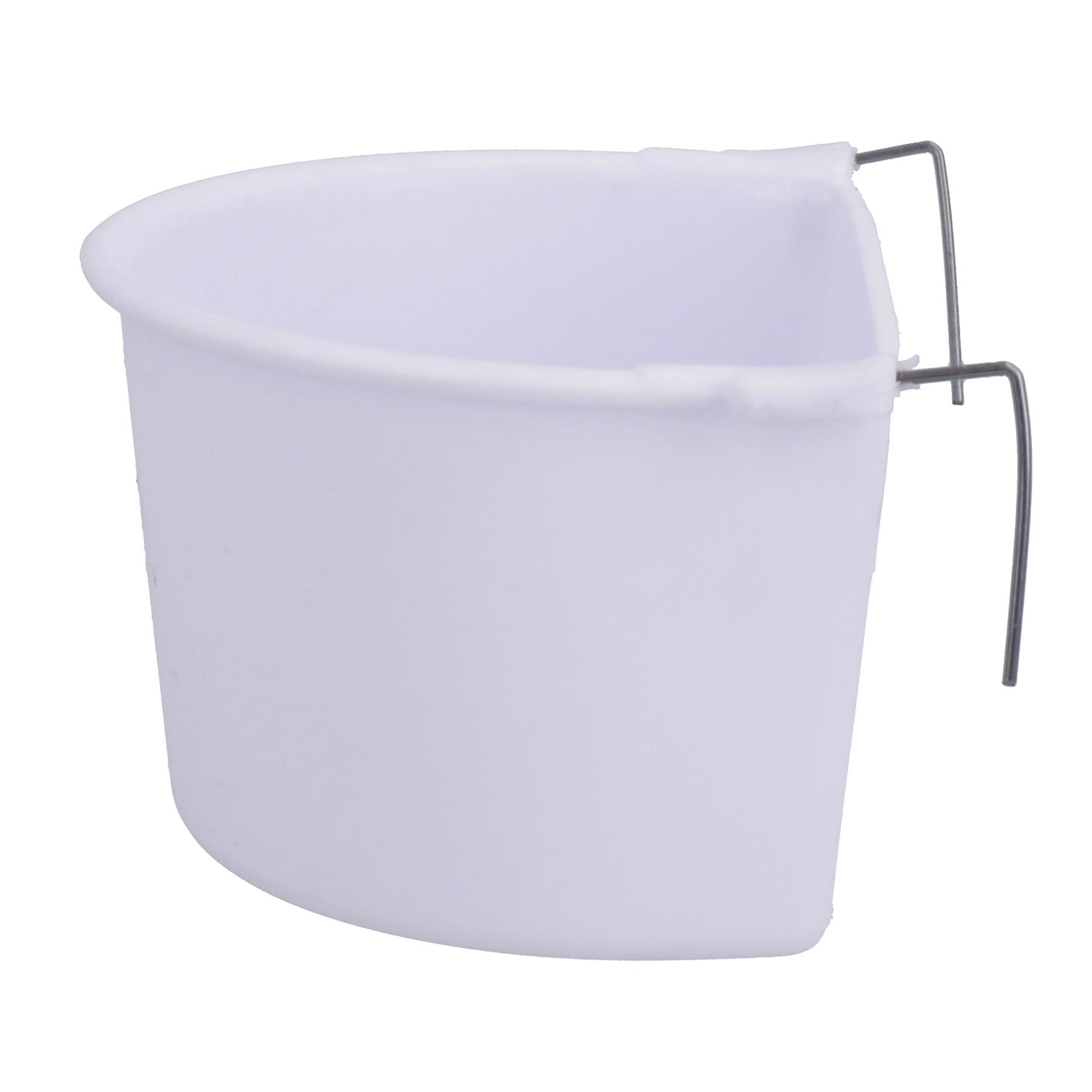 Lot de 2 grandes mangeoires à oiseaux en plastique blanc pour cage à eau/nourriture pour oiseaux 11,5 cm