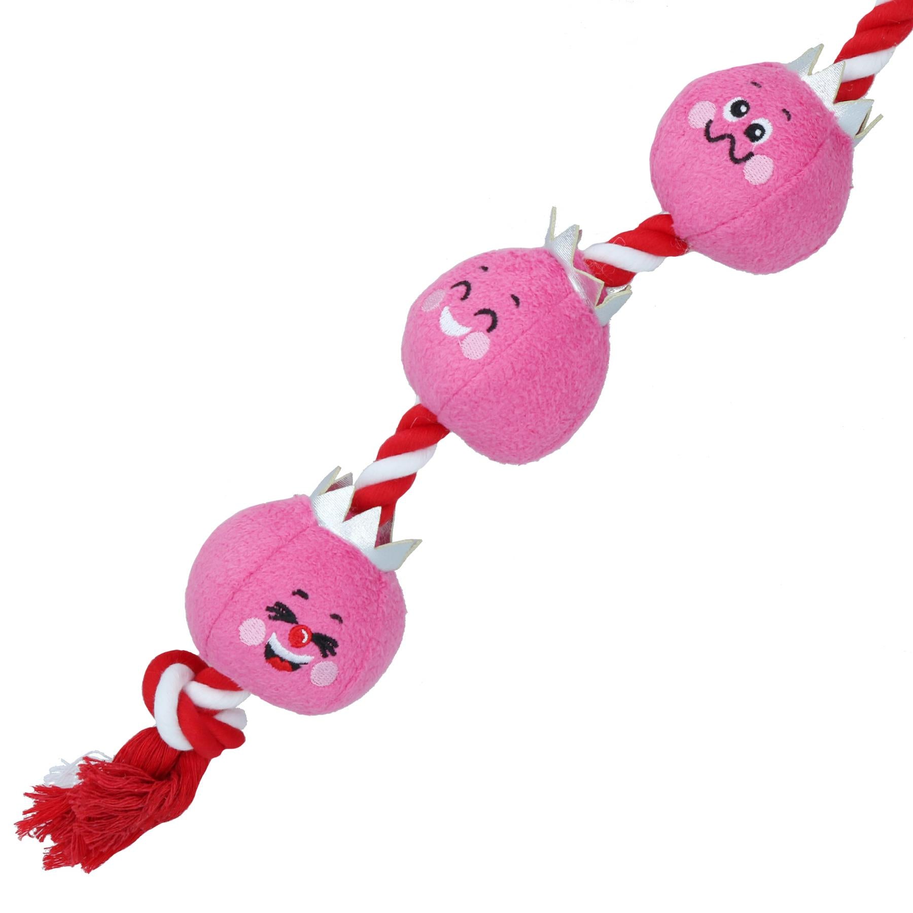 Jouet en peluche pour chien en corde avec sauce aux canneberges de Noël, corde couinante, cadeau de Noël