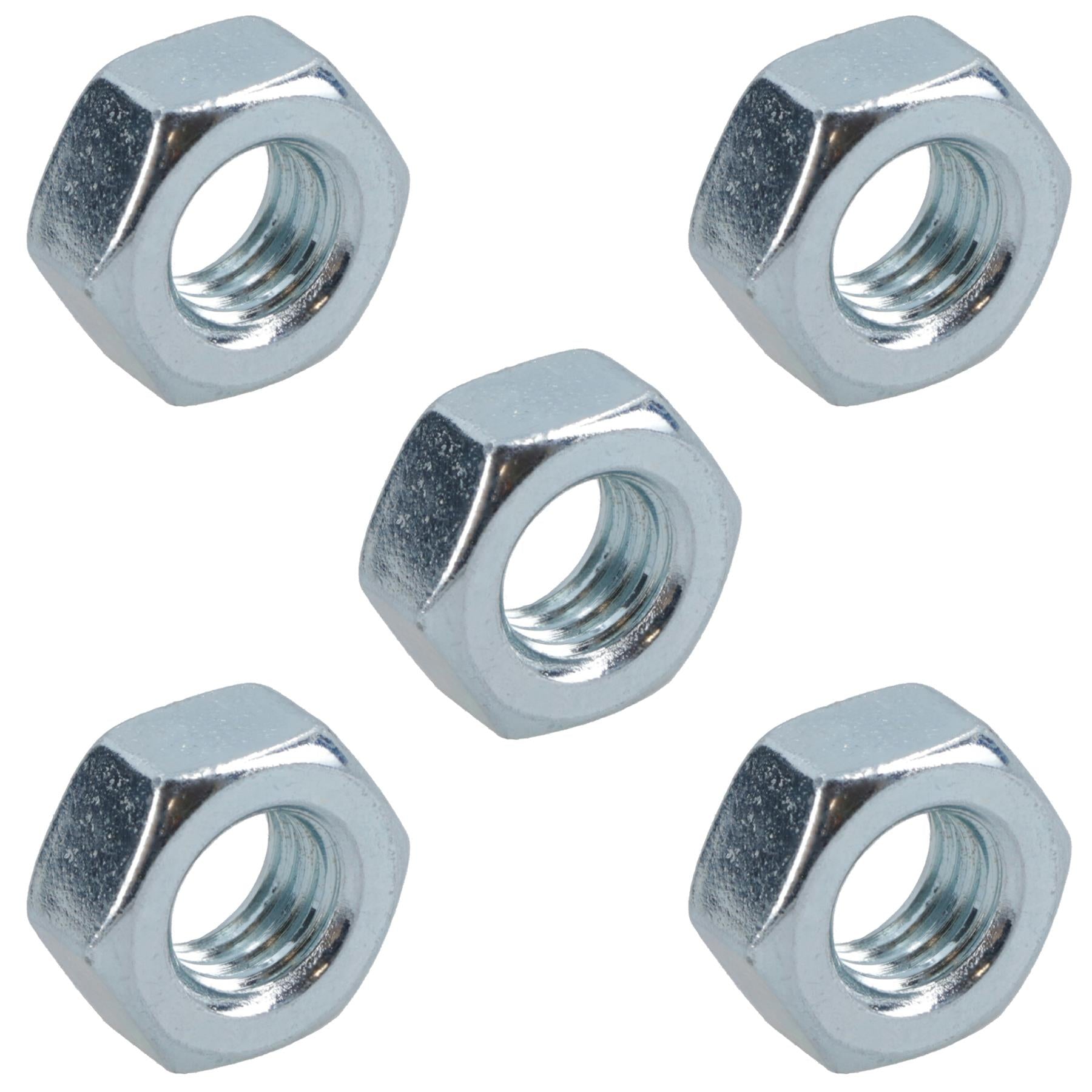 M6 x 1.0mm Hex Full Nut Fastener Hexagonal Metric Nuts Grade 8 Zinc Plated
