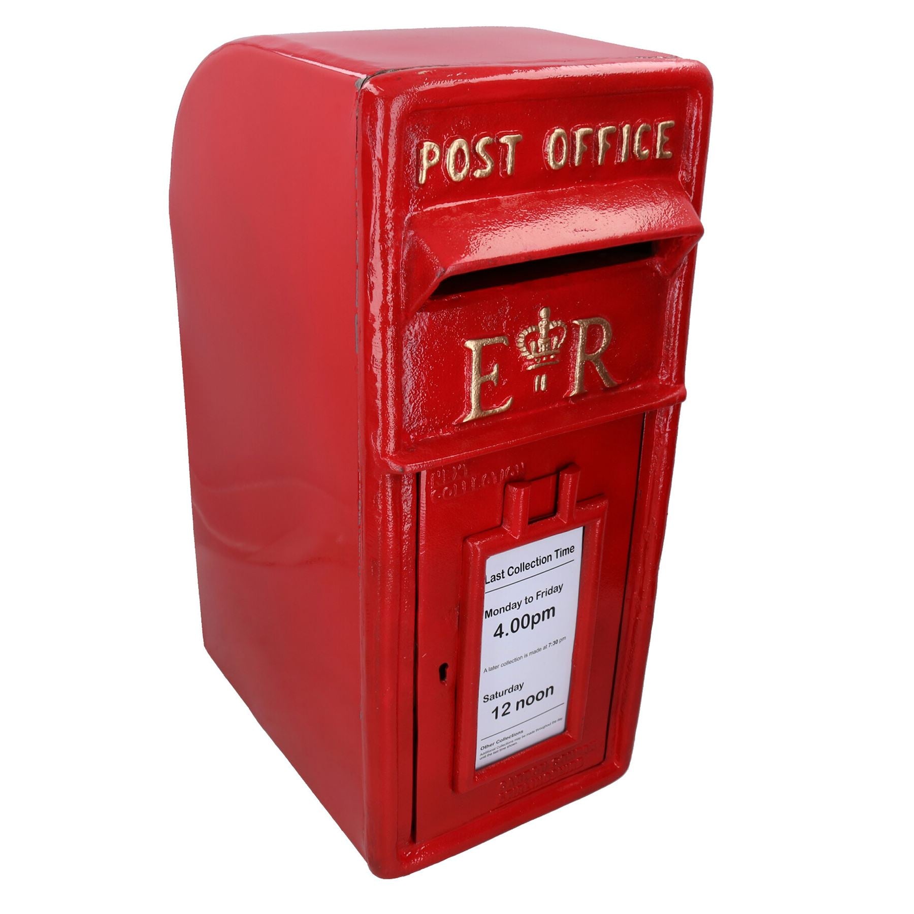 ER Royal Mail Post Mail Letter Box Replica Cast Iron Red Lockable Damaged Paint