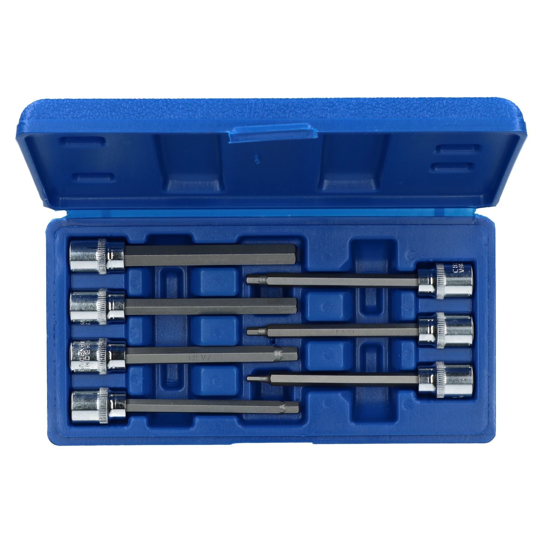 Jeu de 7 clés Allen métriques extra longues de 110 mm, 3/8" Drive 3 - 10 mm, douilles hexagonales