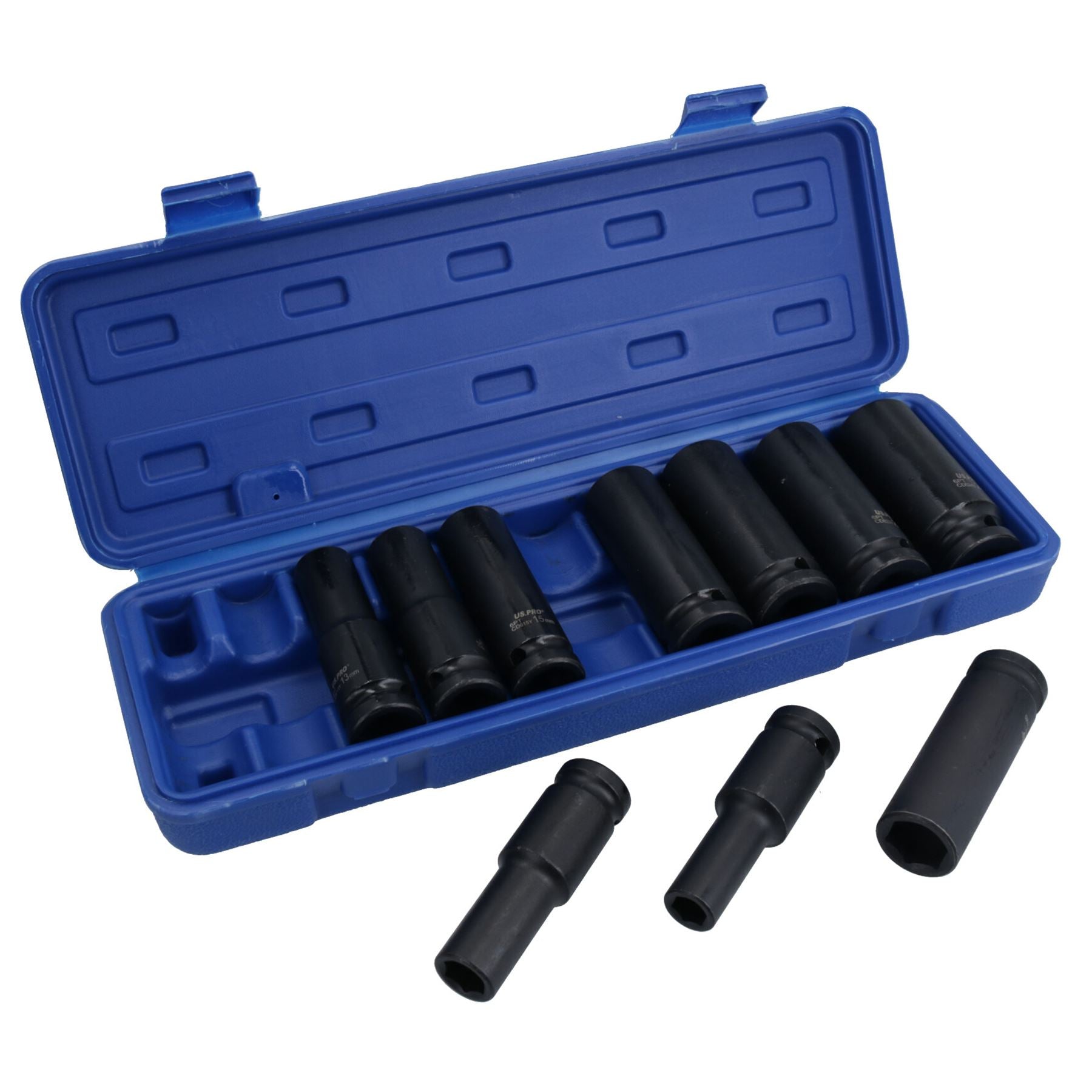 Metrische MM 1/2-Zoll-Antrieb, tiefe Schlagnüsse, 6-seitig, Einzelsechskant, 10–24 mm