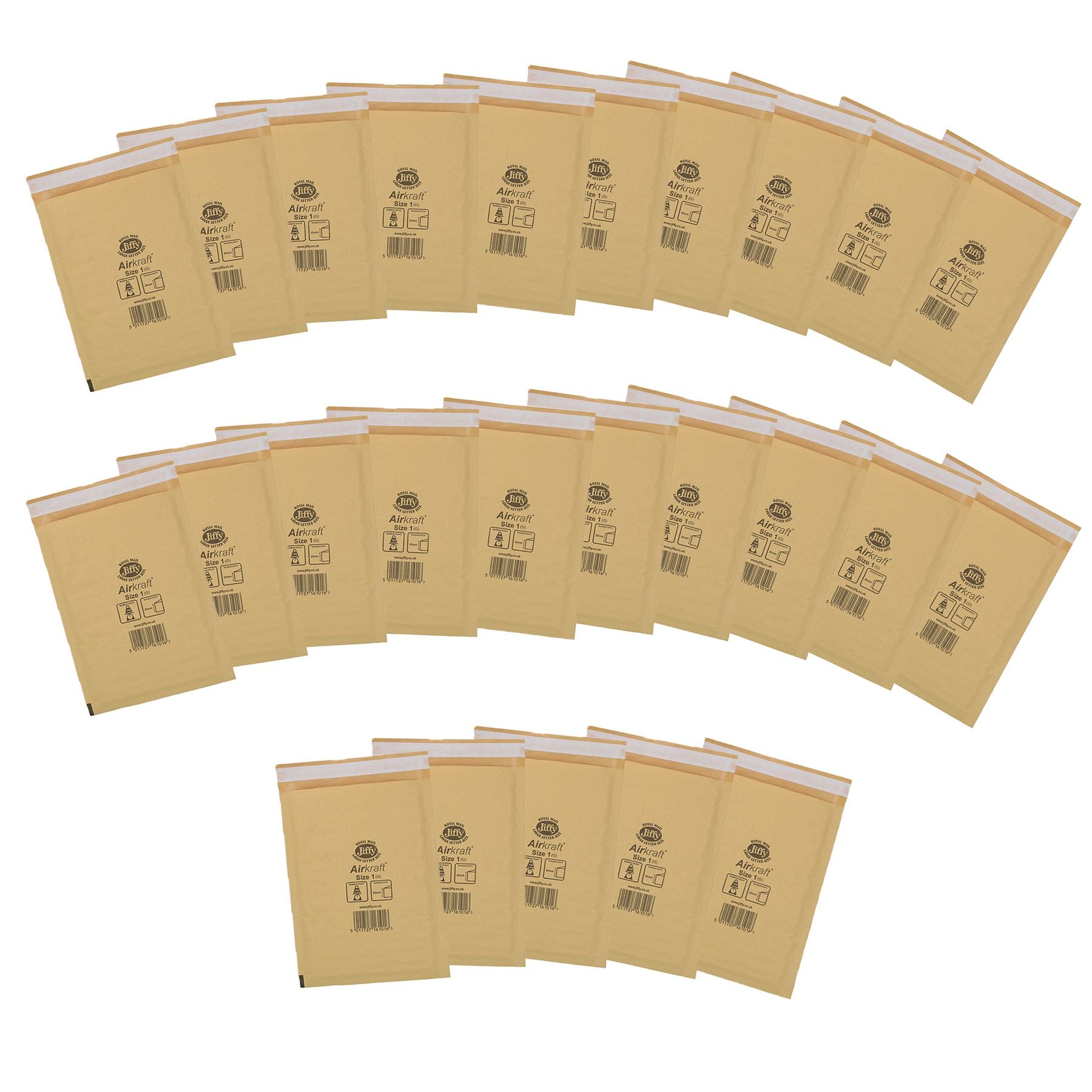 25er-Packung Luftpolstertaschen aus echtem Gold, gepolsterte Luftpolstertaschen, Umschläge, Größe 1