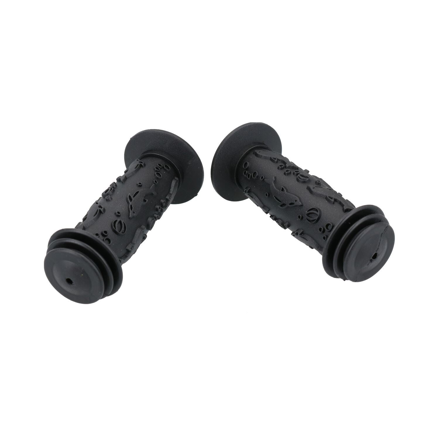 Junior Kids Black Rubber Handlebar Grips Bike Cycle Anti-Slip Dolphin Design