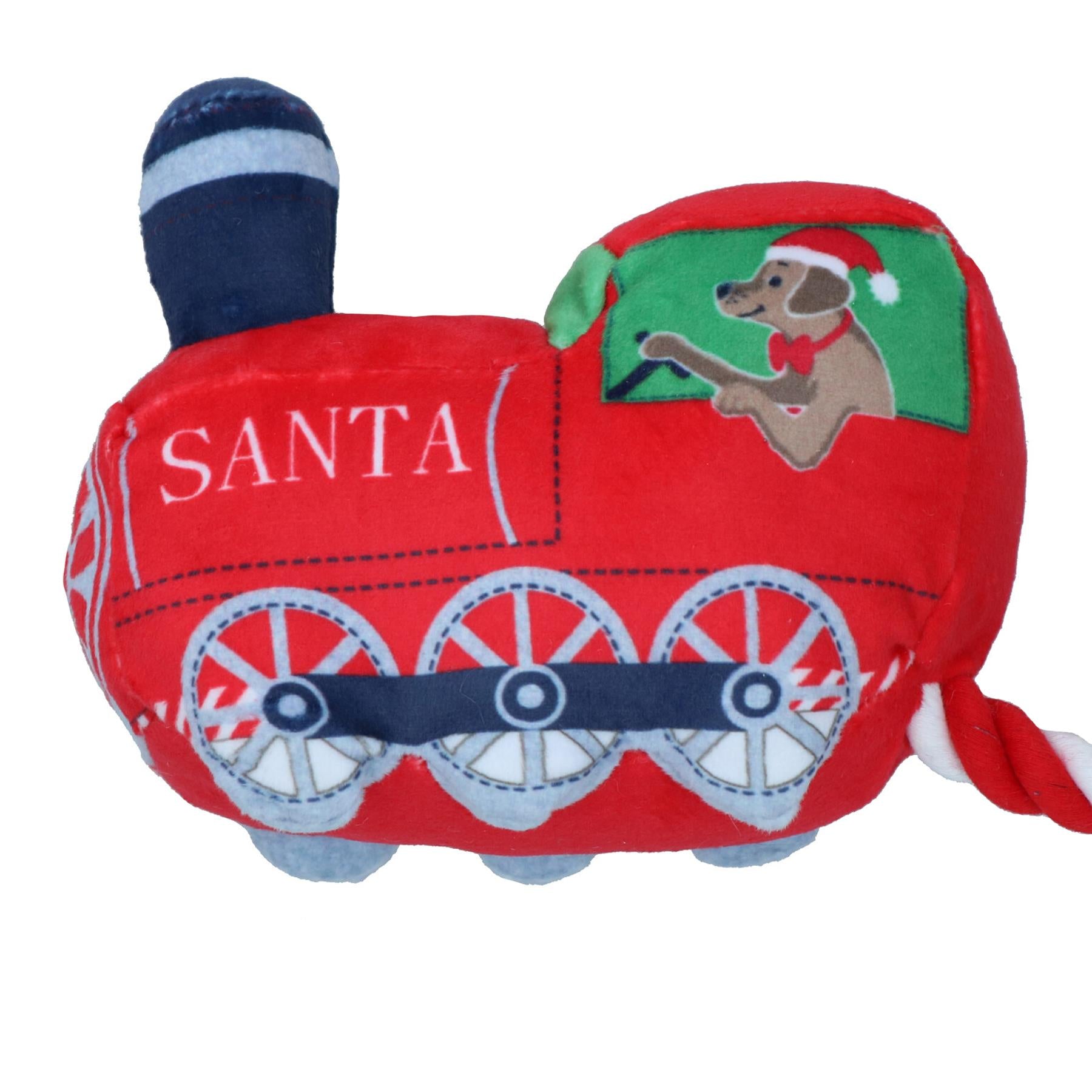 Jouet en peluche pour chien de Noël Père Noël Paws Express Corde couinante Cadeau de Noël