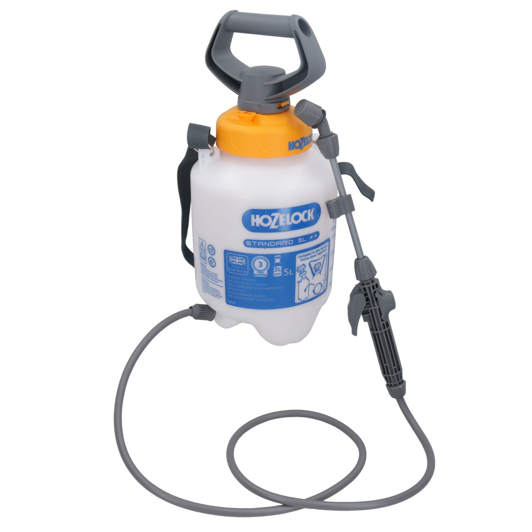 Hozelock Standard-Drucksprüher mit Lanze, 5 l, für Innenbereich, Garten, Gewächshaus
