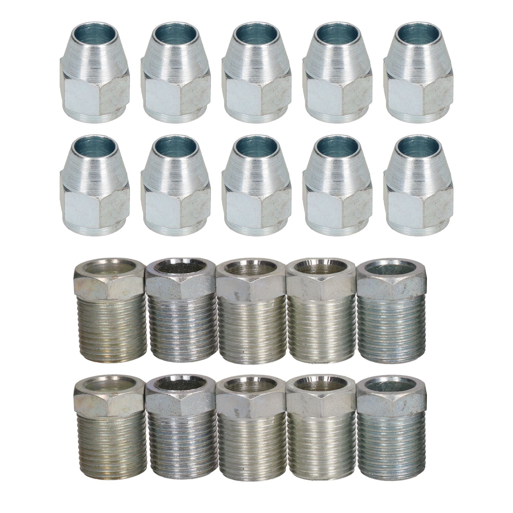3/4 Zoll x 16 UNF, männliche und weibliche Bremsleitungsverschraubungen aus Stahl für 1/2 Zoll Rohr, 20er-Pack