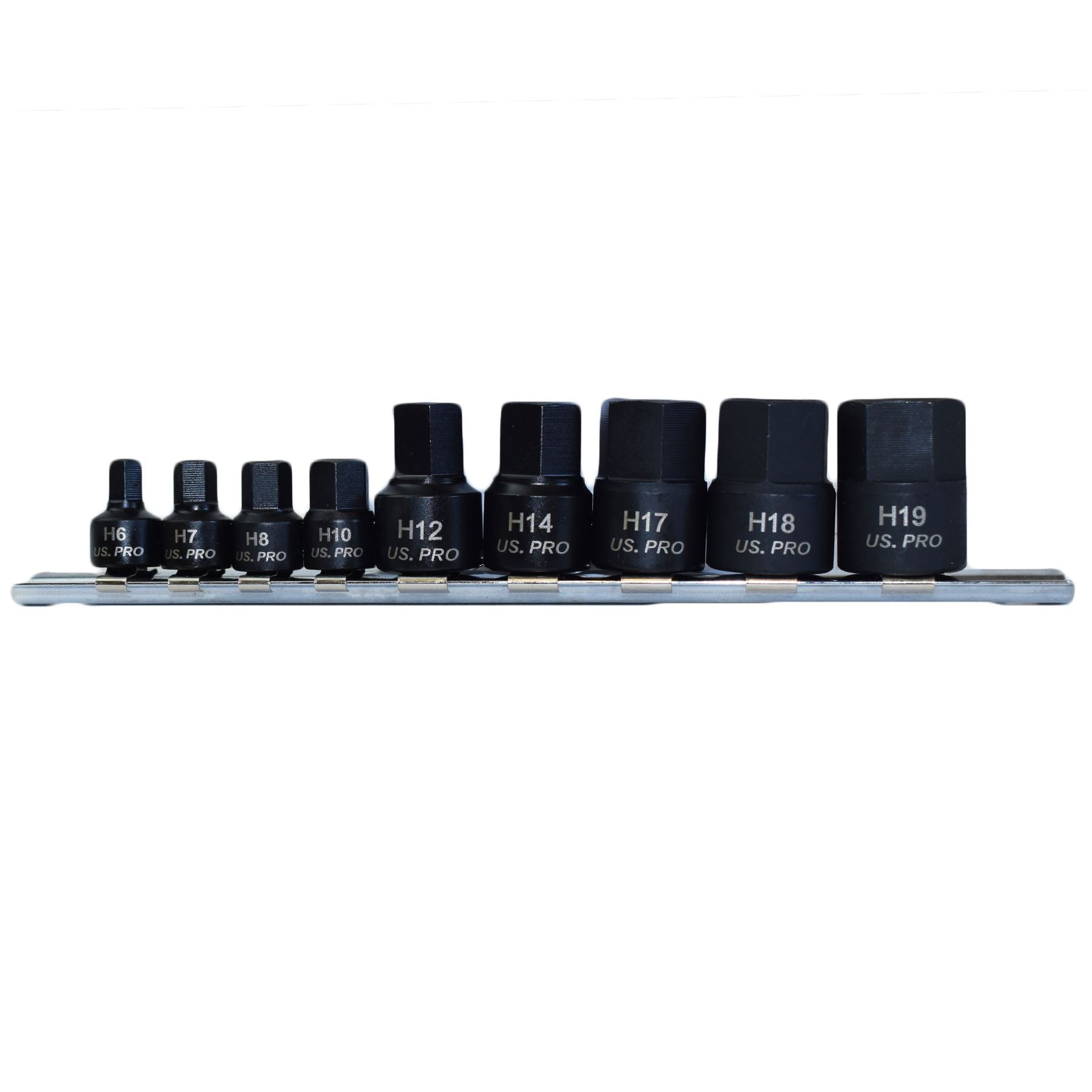 Douilles métriques courtes à six pans creux pour clés Allen à impact 6 mm - 19 mm 9 pièces 1/4" 3/8" Drive