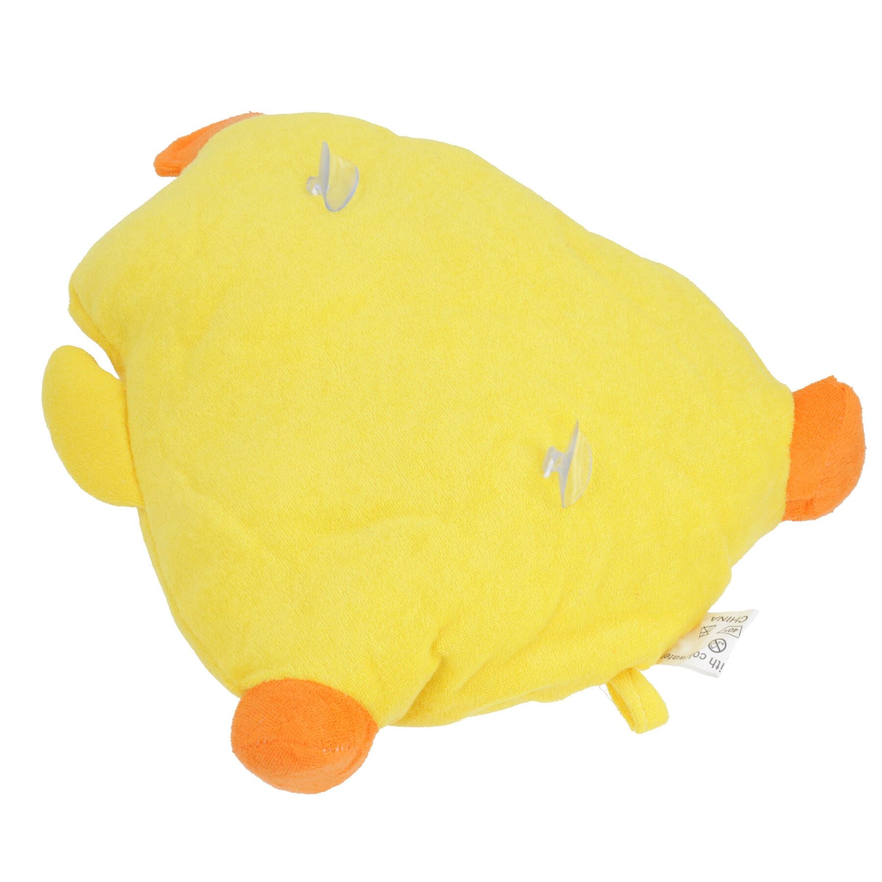Coussin de bain en forme de canard jaune avec ventouses pour appui-tête/cou