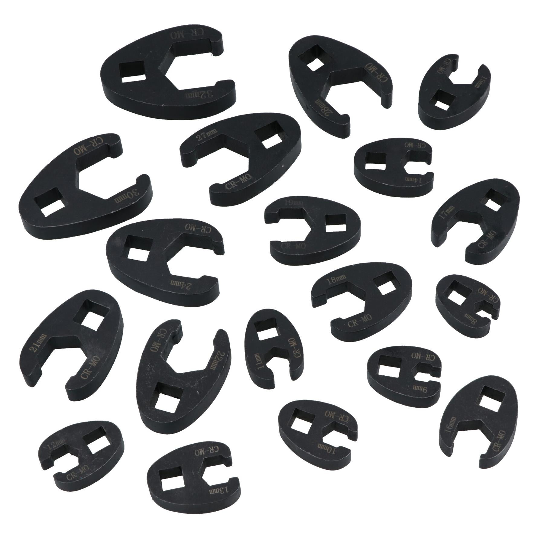 Metric Impact Impacted Crowfeet Crowfoot Spanner Wrench Set 8 – 32mm 19pc