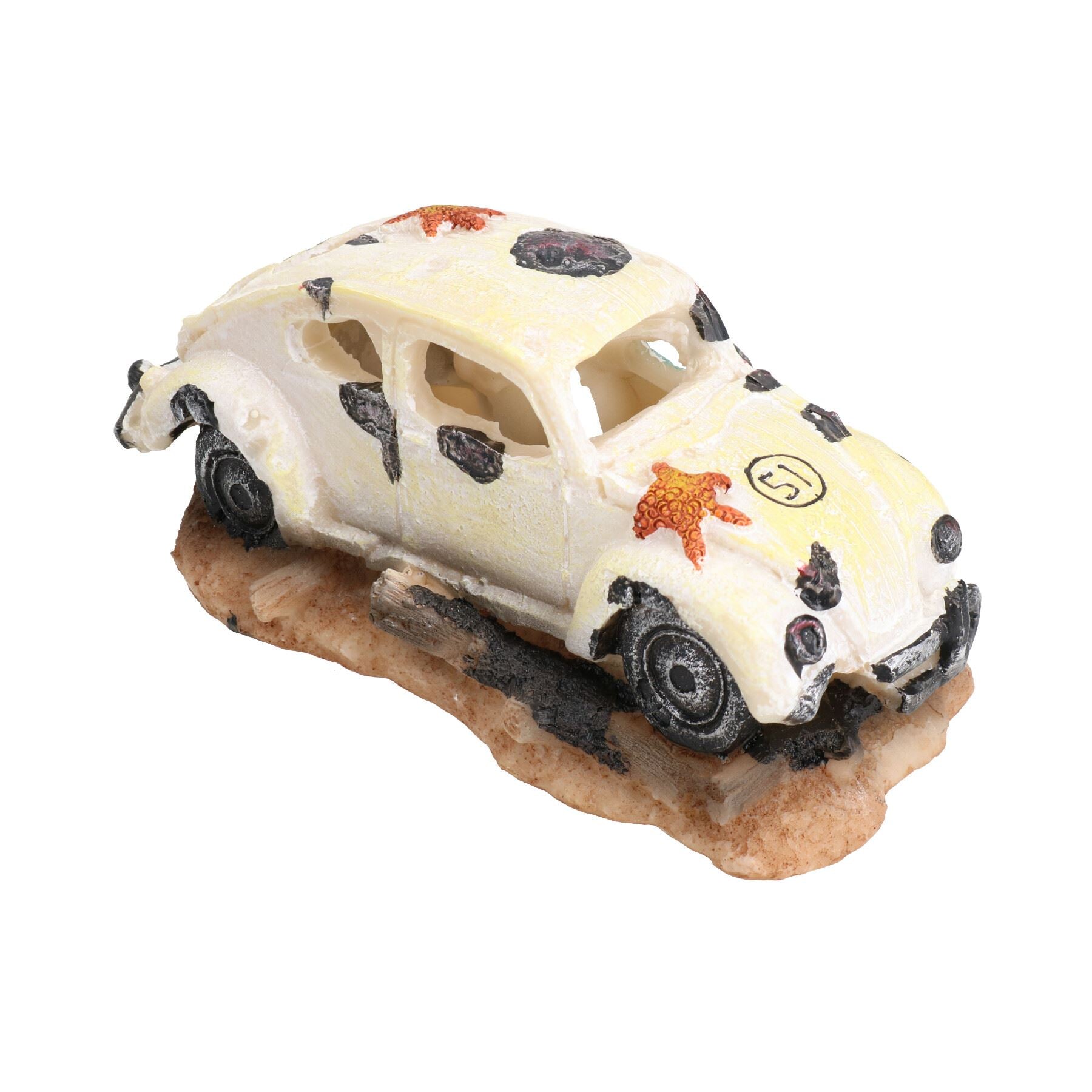 Décoration d'aquarium aquatique Deco LED Beetle Voiture Ornement de réservoir de poisson 7x7x15cm