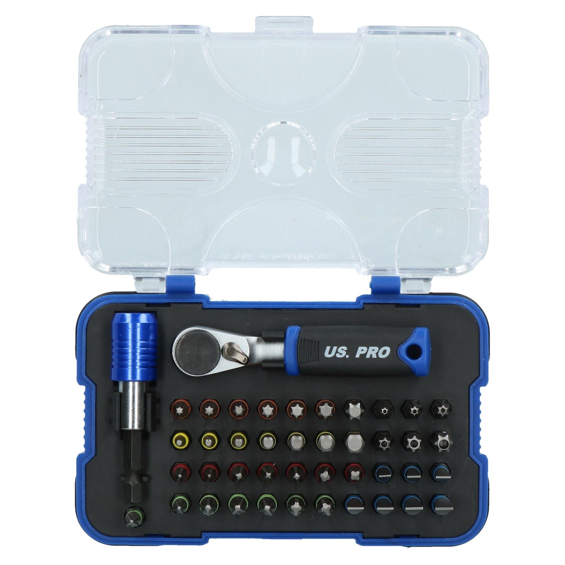 Sechskant-Ratschenschraubendreher-Bit-Satz, Sechskant, Torx, Kreuzschlitz, flach, Pozidriv, Tamper-Bits, 43-teilig
