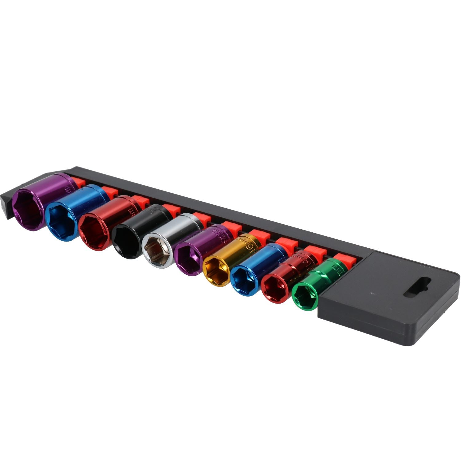 Metric 1/2" Drive Shallow Colour Coded Sockets 6 Sided 13mm – 24mm 10pc
