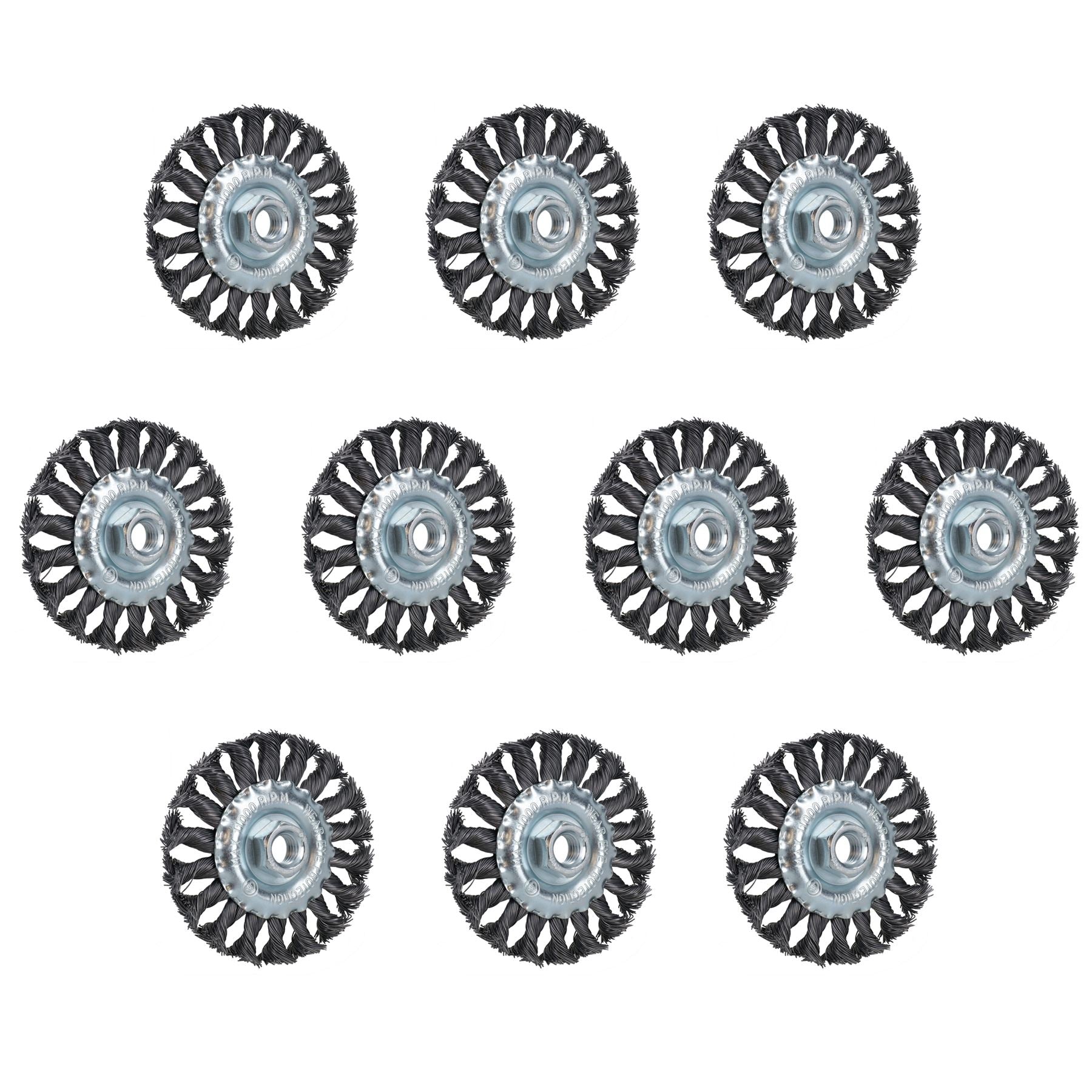 Brosse rotative à fil torsadé plat de 100 mm pour ébavurage, élimination de la rouille et de la peinture
