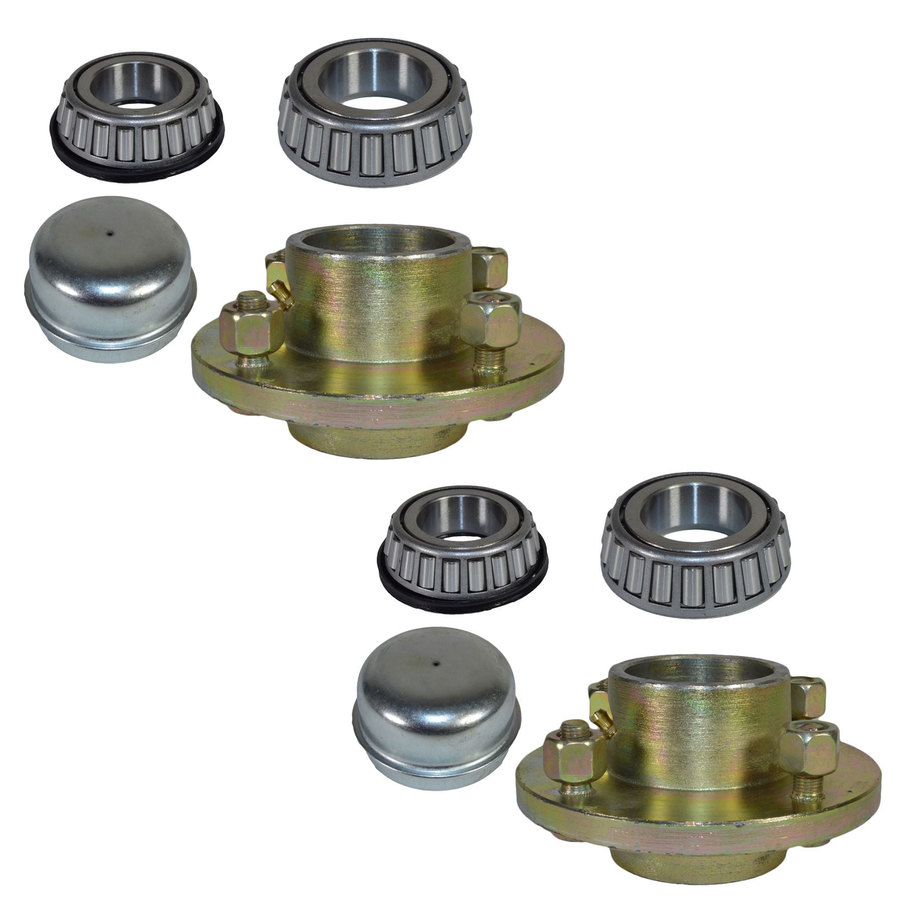 Lot de 2 moyeux de roue, roues et essieux de remorque 8" 4.00-8 500 kg