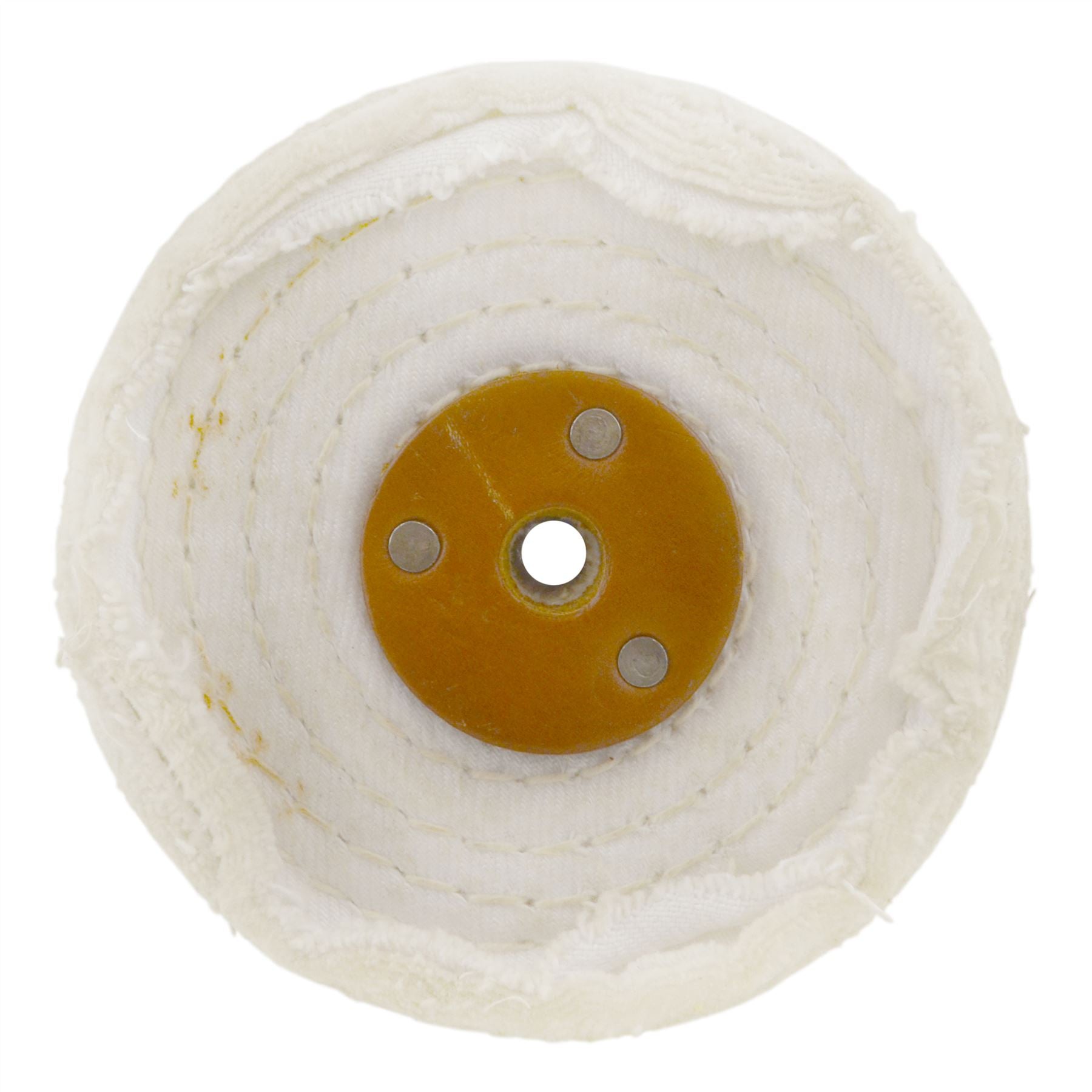 White Close Stitched Metal Polishing Buffing Mop 4" x 1" 2 section 2nd Stage