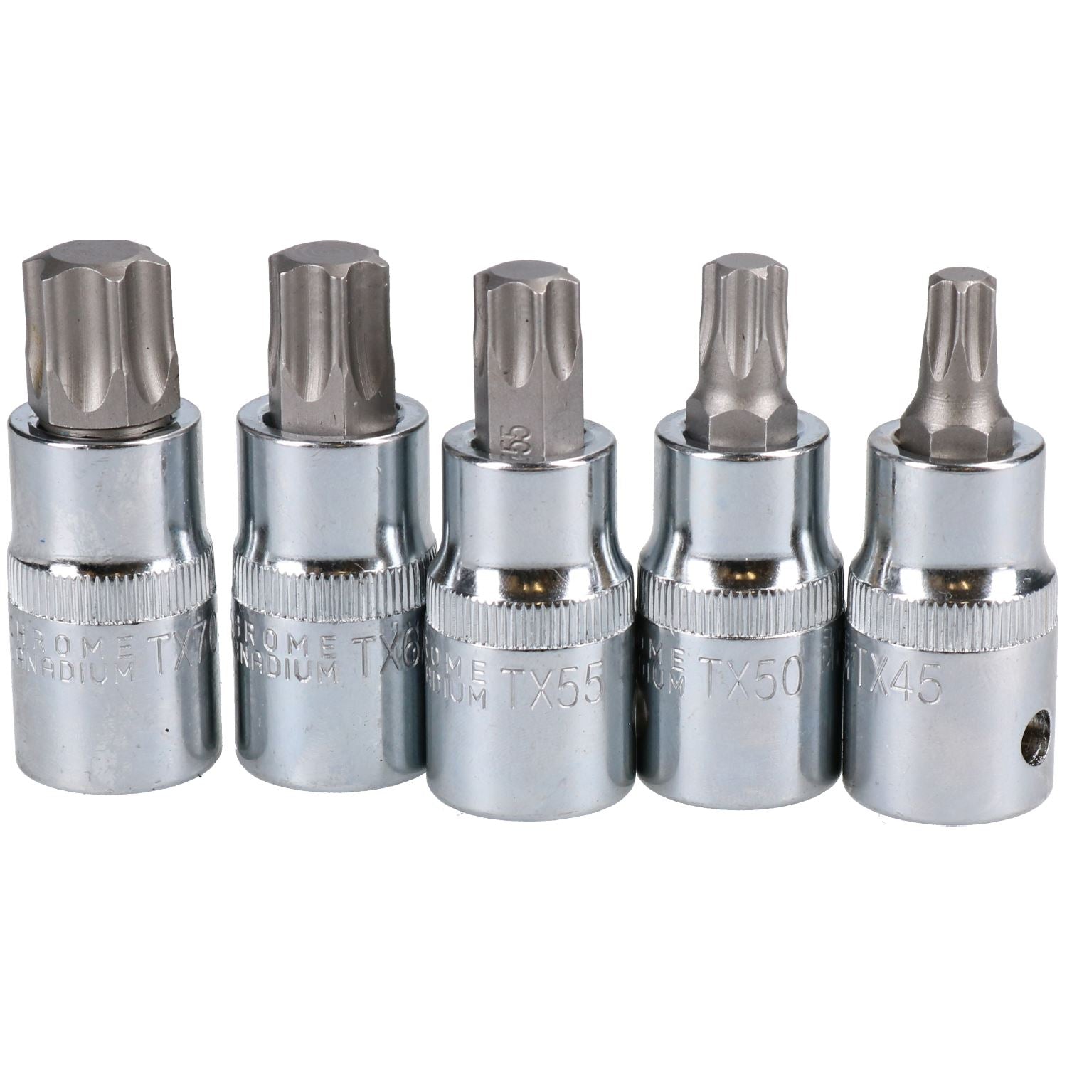 1/2 Zoll Antrieb Außen-Torx-Stern-Steckschlüssel-Bits T45 T50 T55 T60 T70 5-teiliges Set