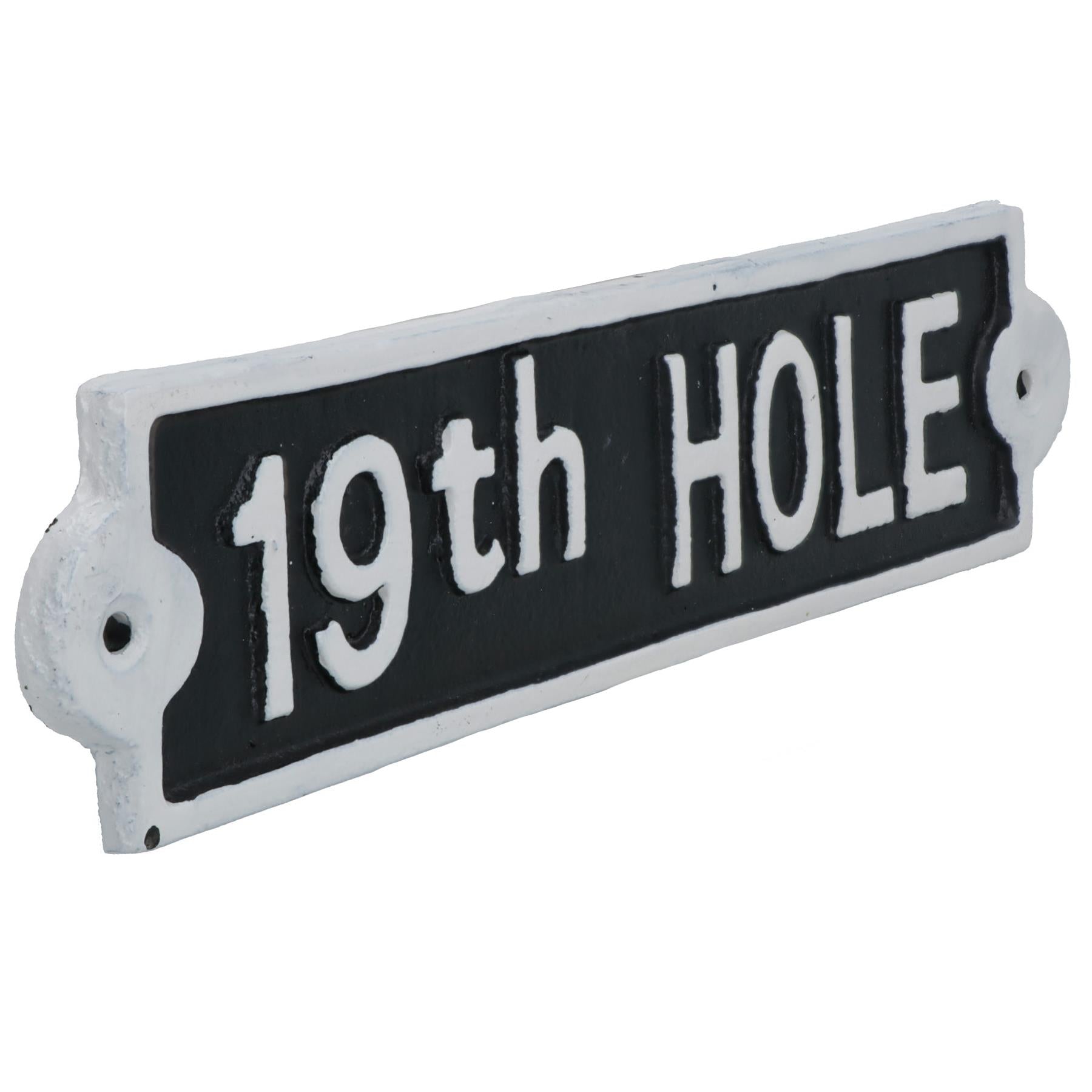19th Hole Cast Iron Sign Plaque Wall Door Fence Post House Garden Yard Bar Pub