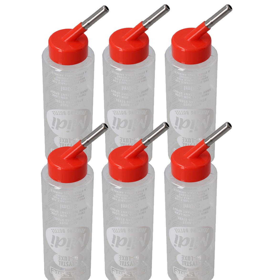 Bouteille d'eau antirouille à double bille pour petits animaux, 320 ml, résistante aux rongements, 1 à 12 pièces