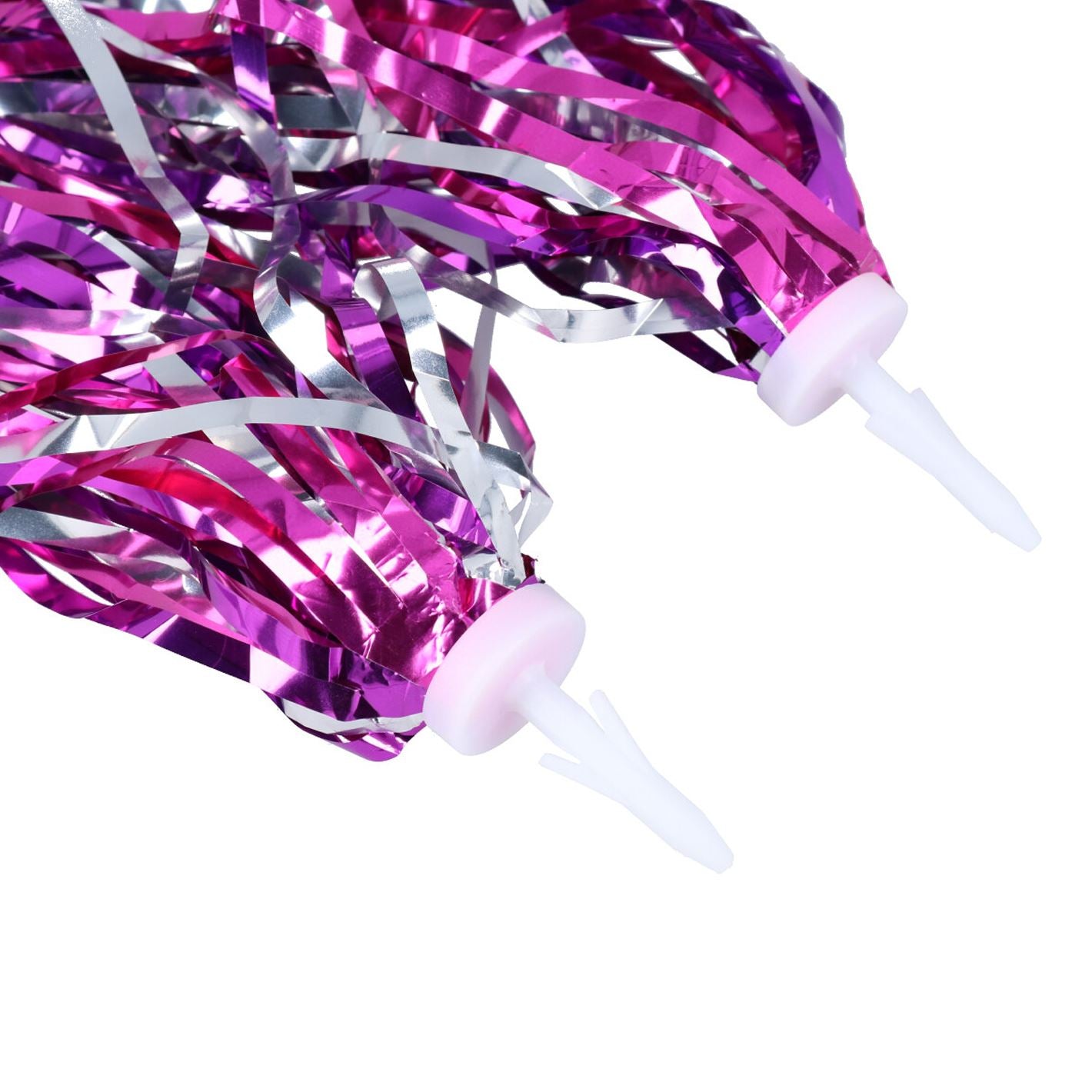 Guidon pour enfants, banderoles scintillantes pour vélo, scooter, pompon, ruban rose argenté