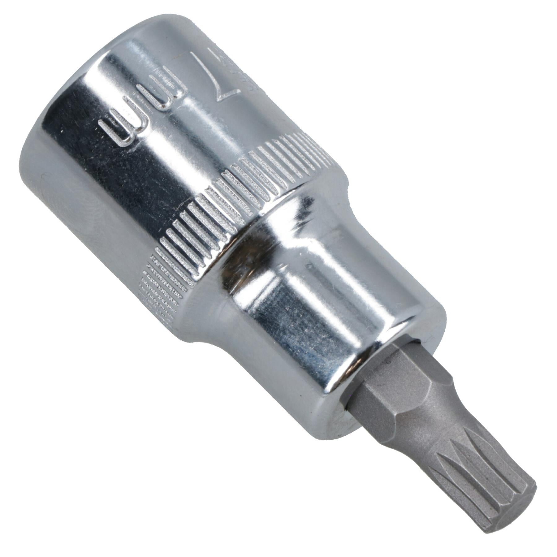 M7 x 55mm Shallow Spline Bit Socket Male Spline 1/2in Drive CR-v Steel