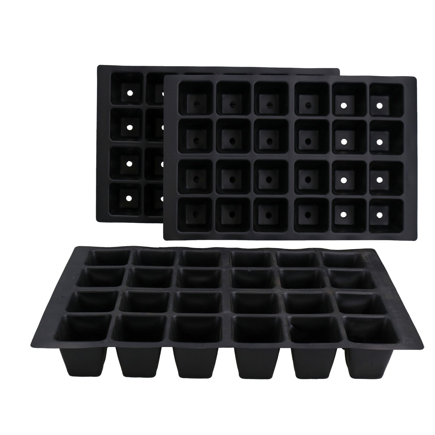 Lot de 24 plateaux pour plantes à massif, inserts en plastique, pots de germination de graines
