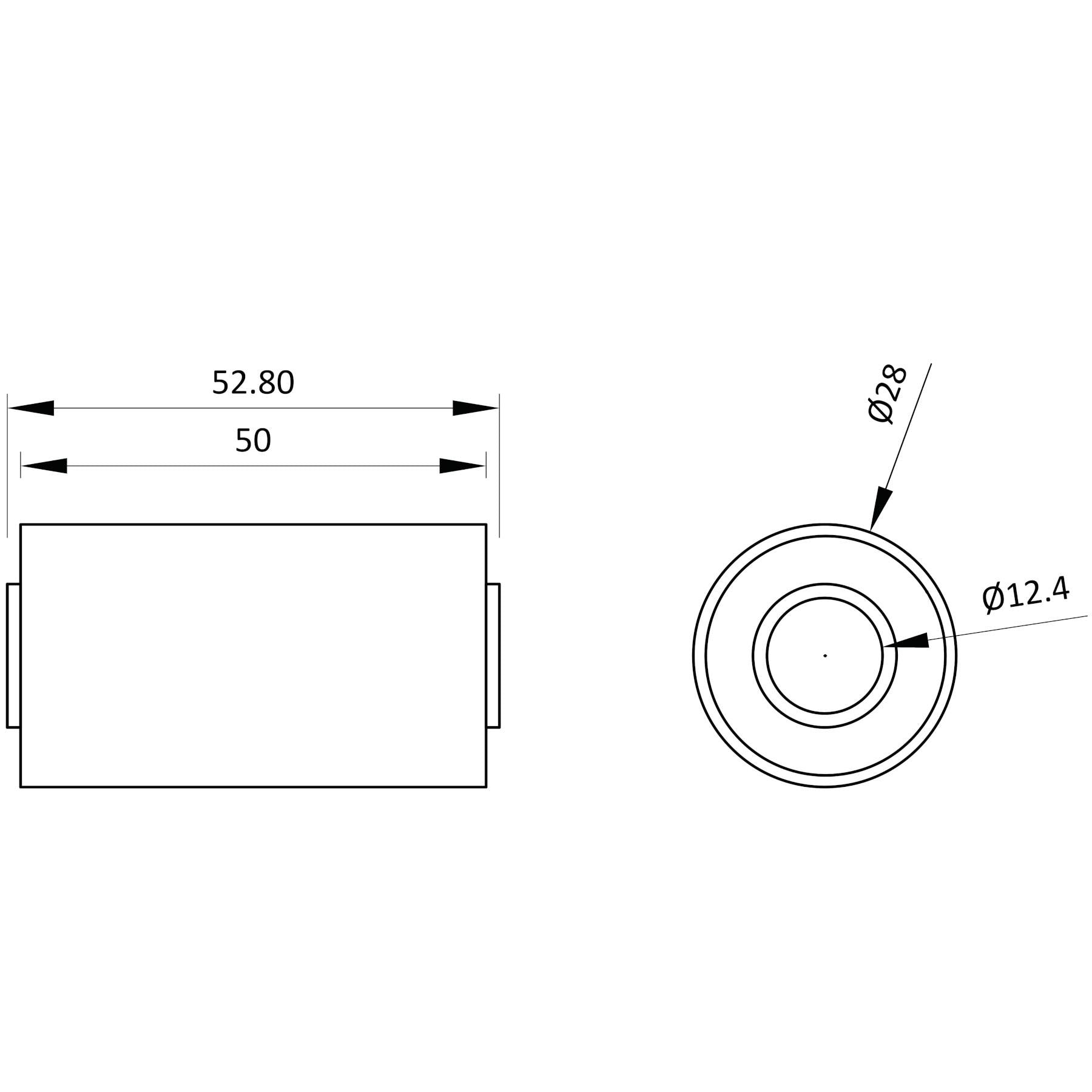 2 Blattfederbuchsen, Aufhängungsbuchsen für Ifor Williams-Anhänger P12081, 50 x 28 mm