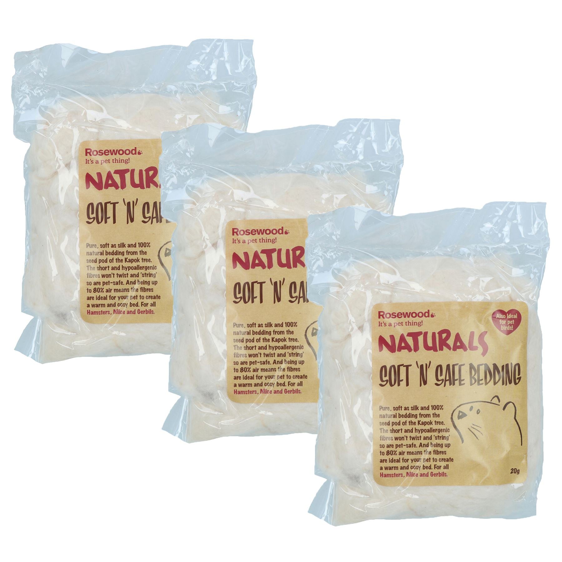 1PK Soft n Safe Hypoallergenic, Anti-bacterial & Biodegradable Animal Bedding 20g