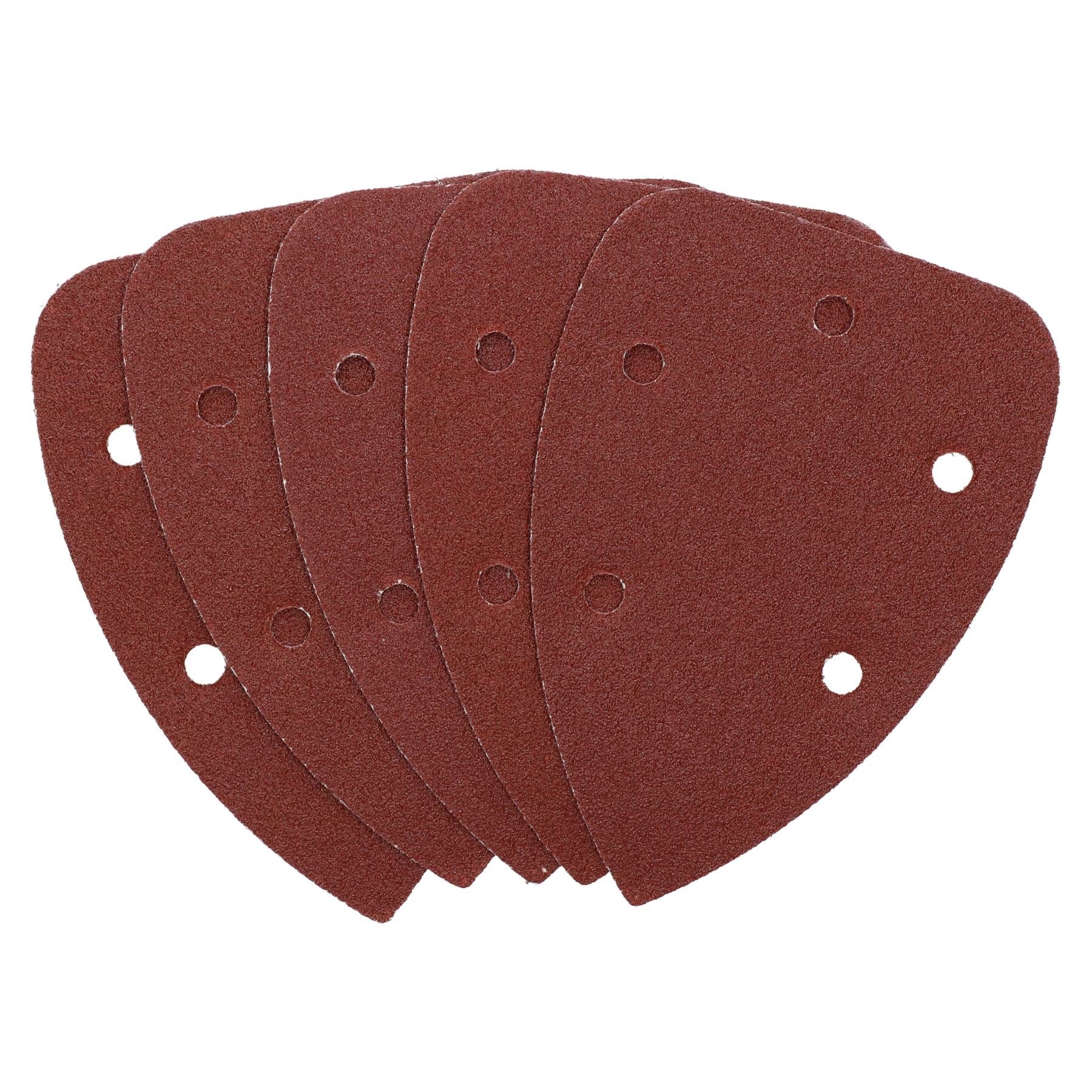 Hook And Loop Detail Sanding Pads Discs 140mm Triangular 80 Grit Medium 5pc