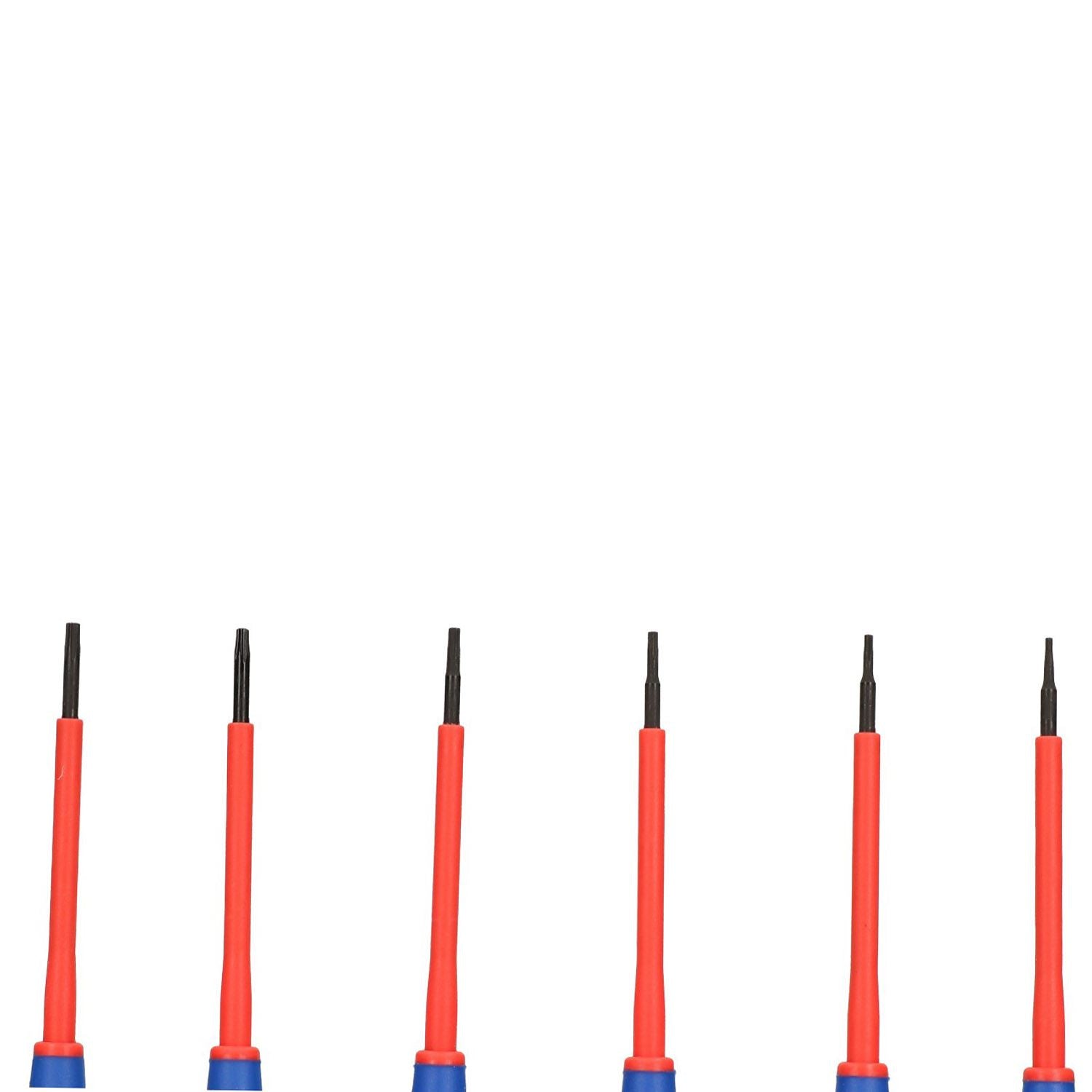 Jeu de tournevis Torx Star de précision VDE pour électriciens T5 - T10, kit de 6 pièces