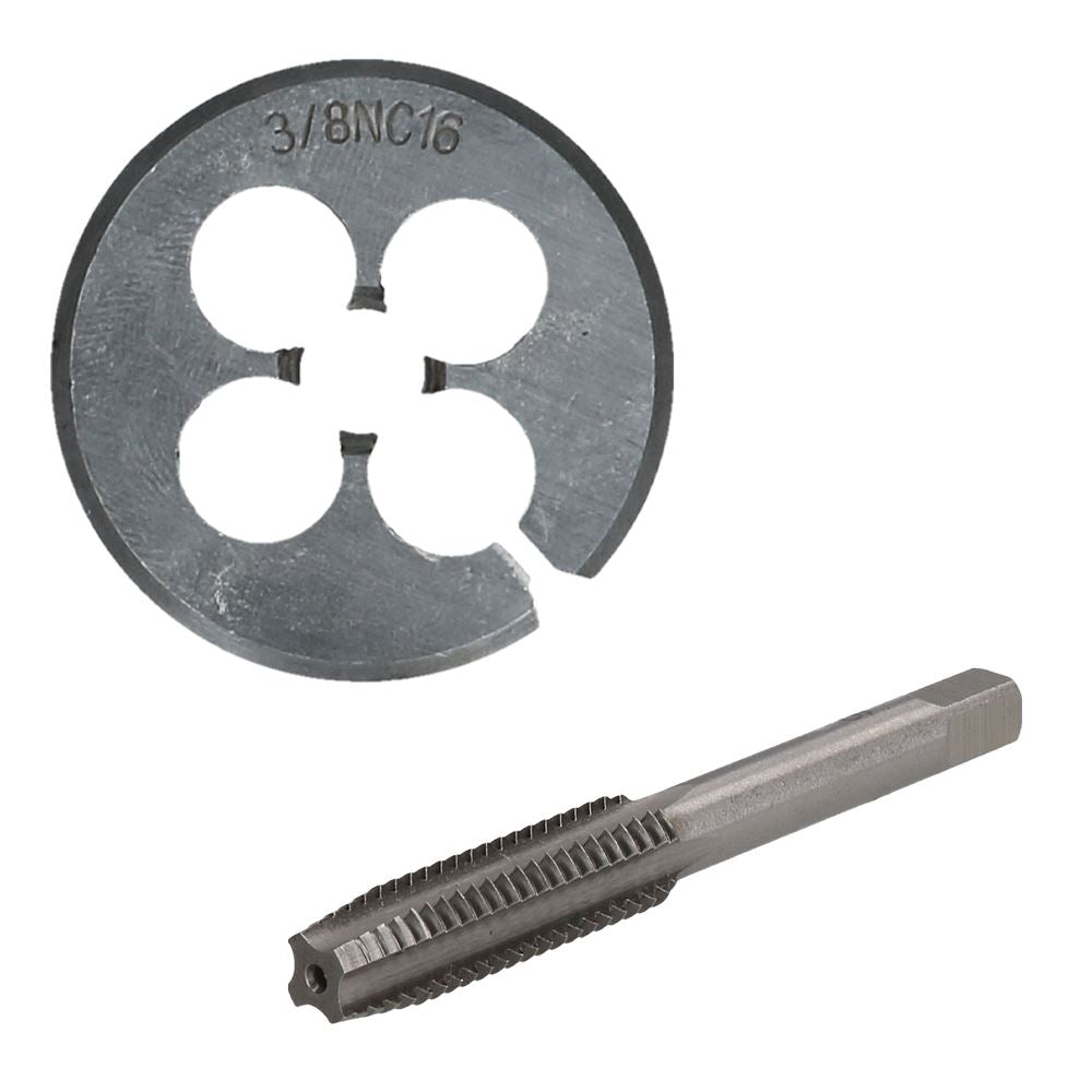 Taraud et filière UNC 1/4" - 5/8" en acier au tungstène et filière fendue 38 mm