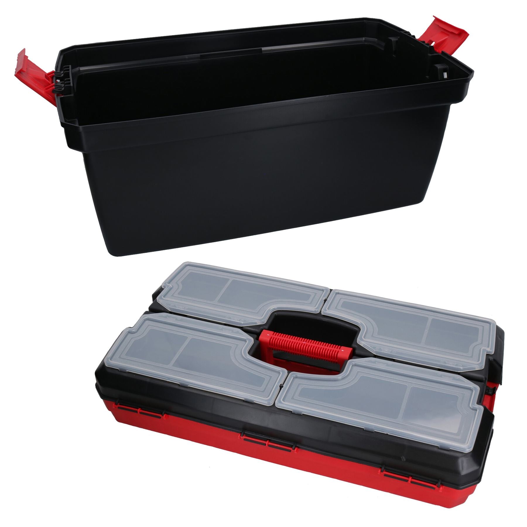 24" großer Maestro Werkzeugkasten Tragetasche Aufbewahrungsbox mit Griff + Fächern