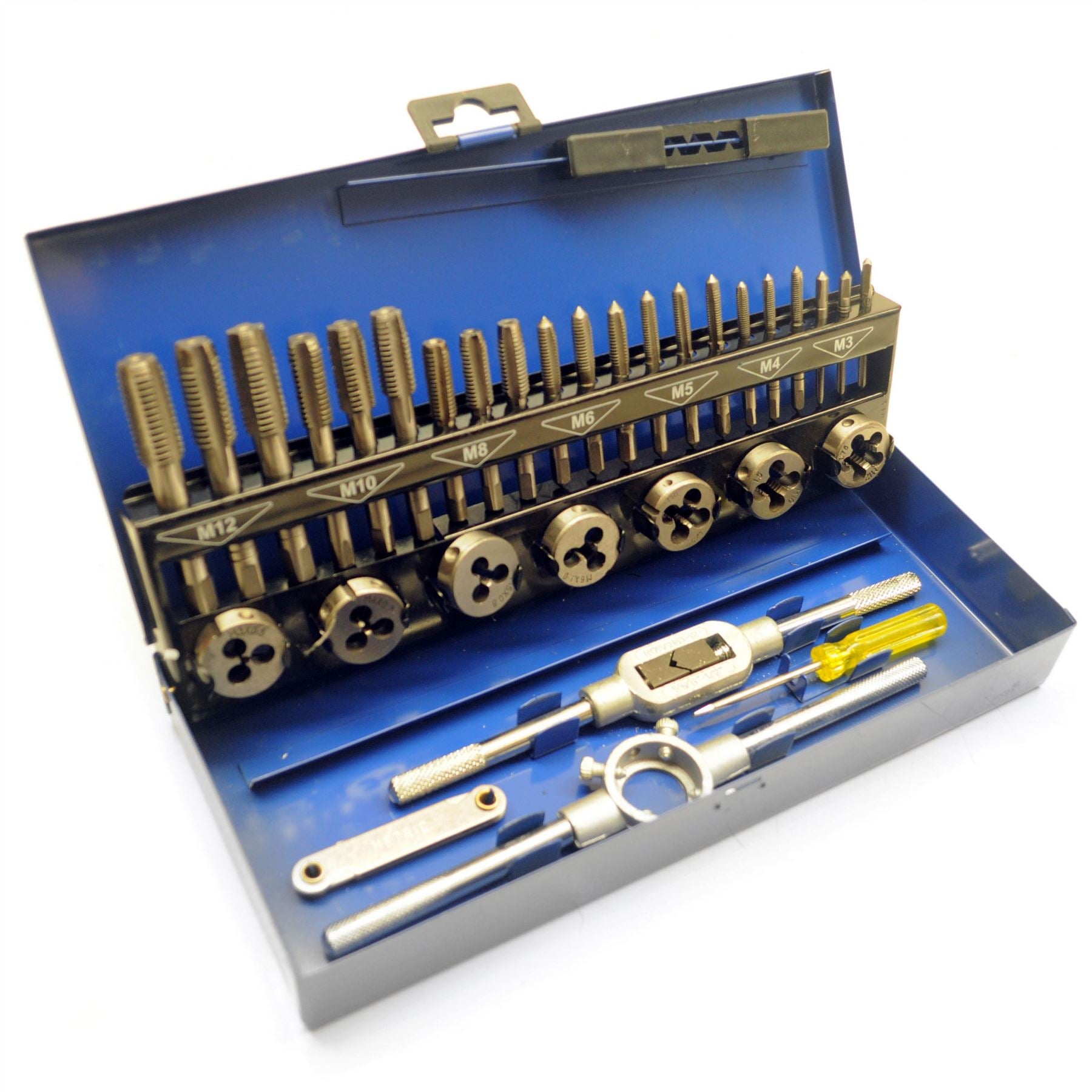 32pc HSS Metric Tap and Die Set M3 - M12 1st 2nd and Plug Finishing TE174