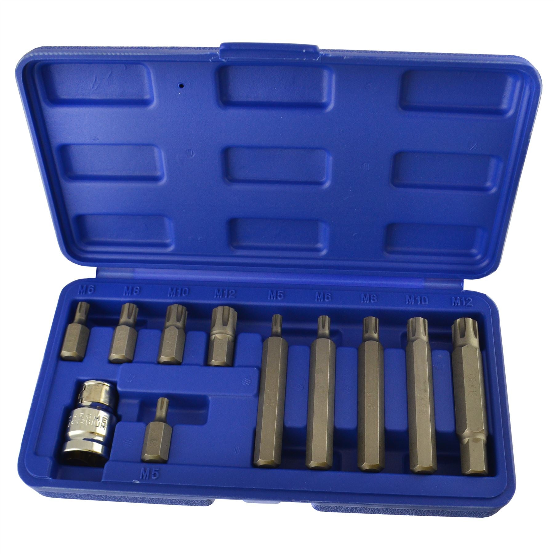 Jeu de 11 douilles à embout Ribe 1/2" M5 - M12 courtes (30 mm) et profondes (75 mm)