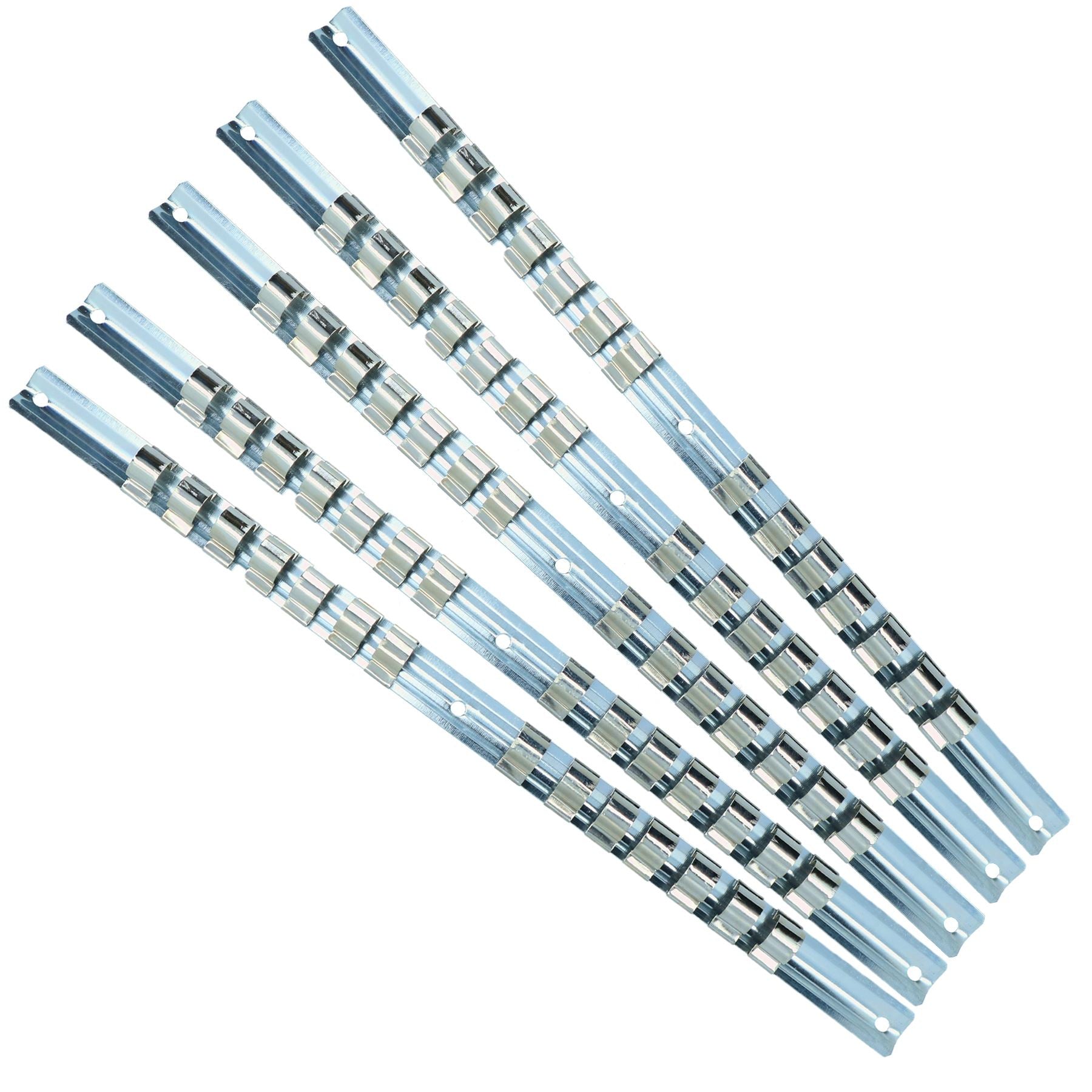 Support de rangement pour rail de douilles à entraînement 3/8" ou 1/2" Clips d'organisation 14 clips par rail