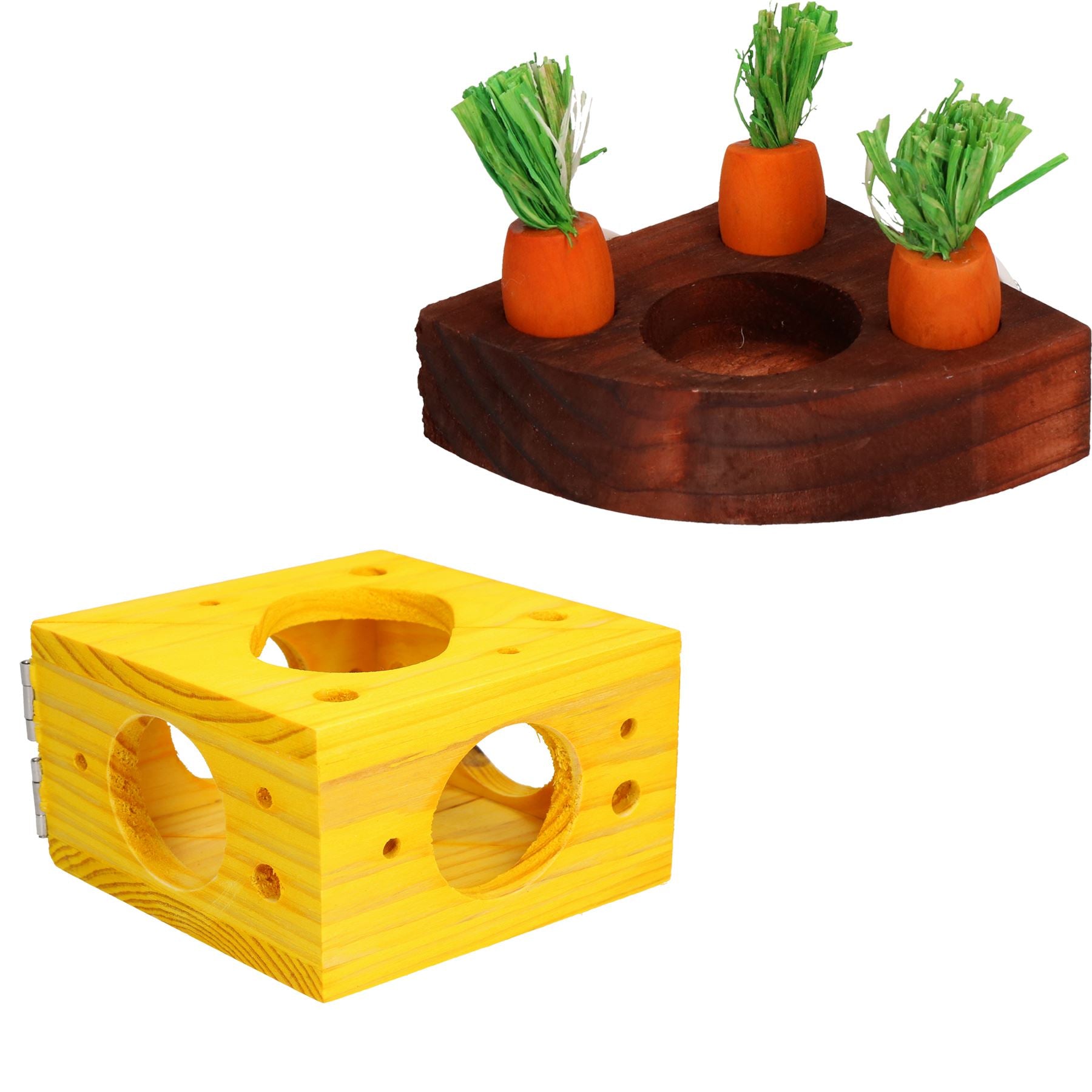 Jouet d'activité pour petits animaux, hamster, carotte, support à friandises et bloc de fromage
