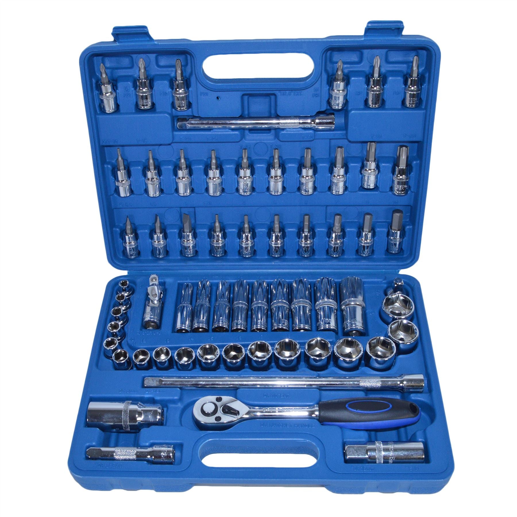 3/8" Drive Metric Shallow And Deep Socket And Accessory Kit 61pc Set