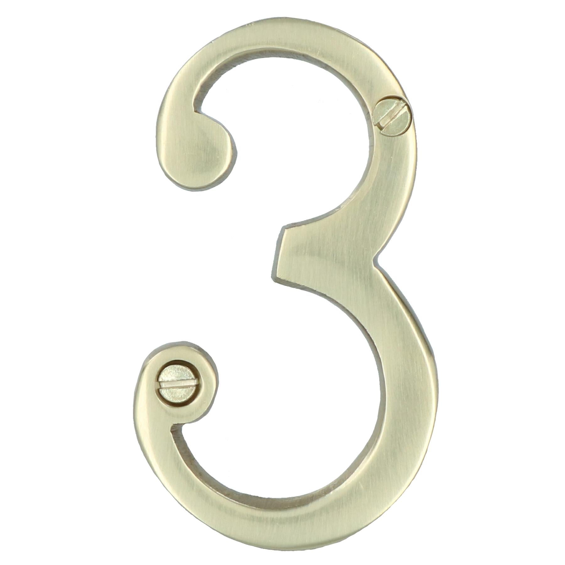 Brass House Numbers Numerals 0-9 Door Sign 70mm Plaque Street Letter Mail