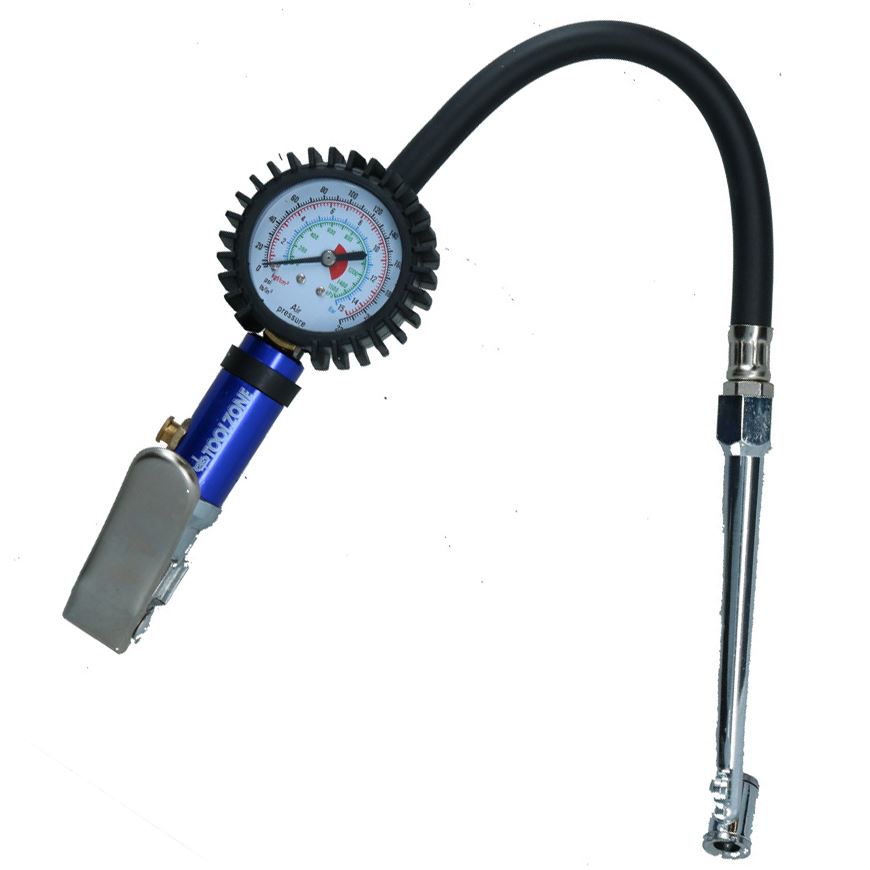 Tyre Wheel Inflator with Gauge 0 – 220 psi 15 Bar Dual Head Push Pull Connector