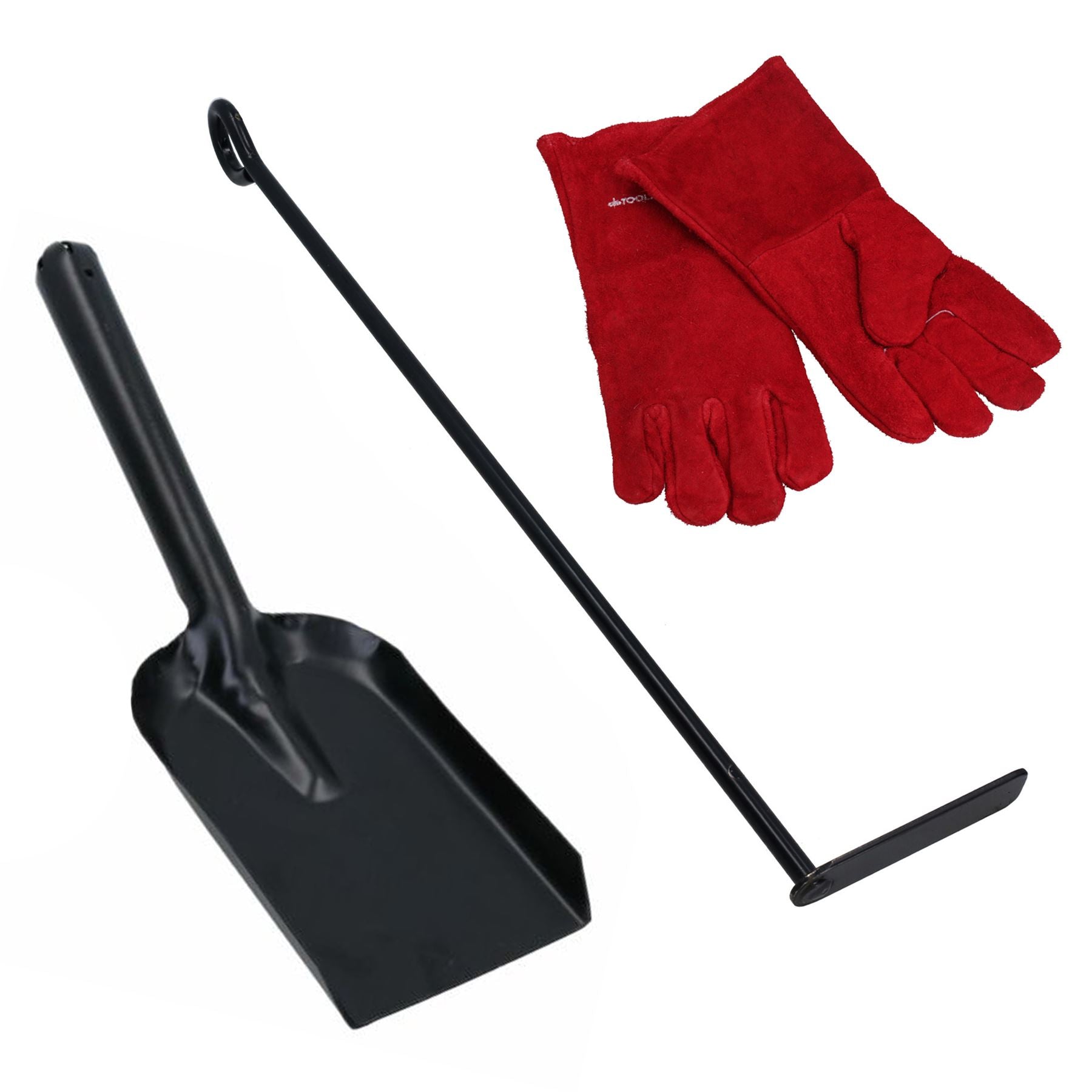 L Asche Rechen Schaber, Schaufel & Handschuhe Holzofen Feuer Kohle – AB Tools Online
