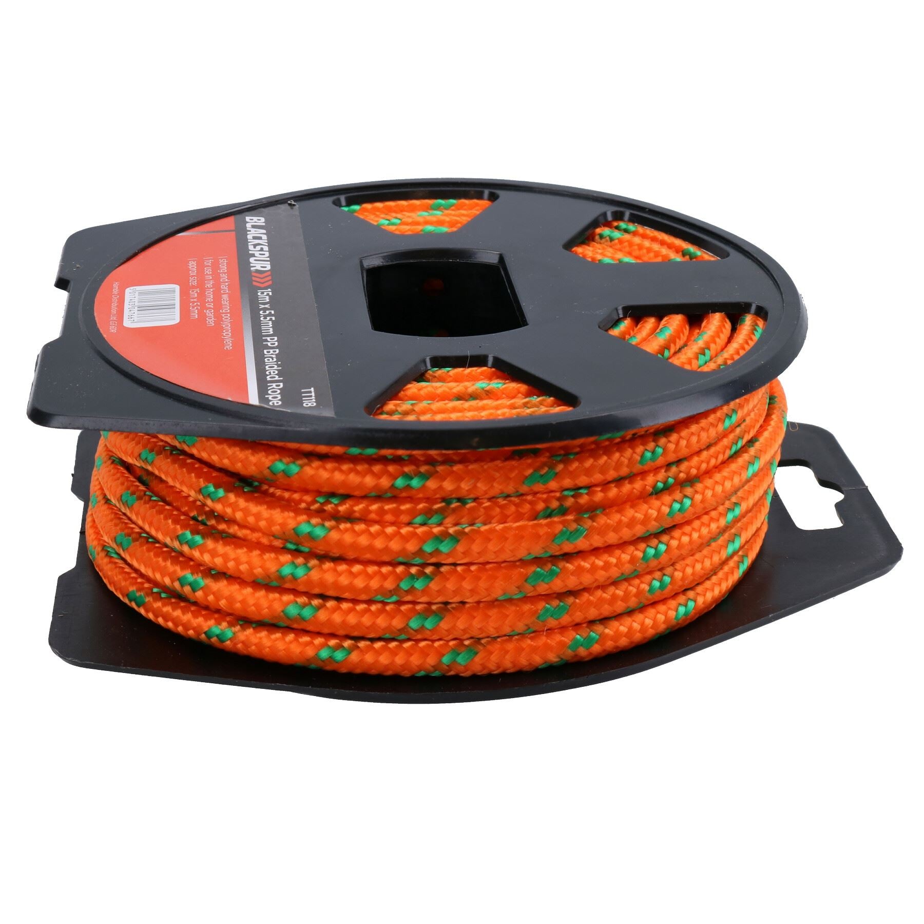 Corde tressée en polypropylène multi-usages de 5,5 mm x 15 mètres pour le camping et le jardinage