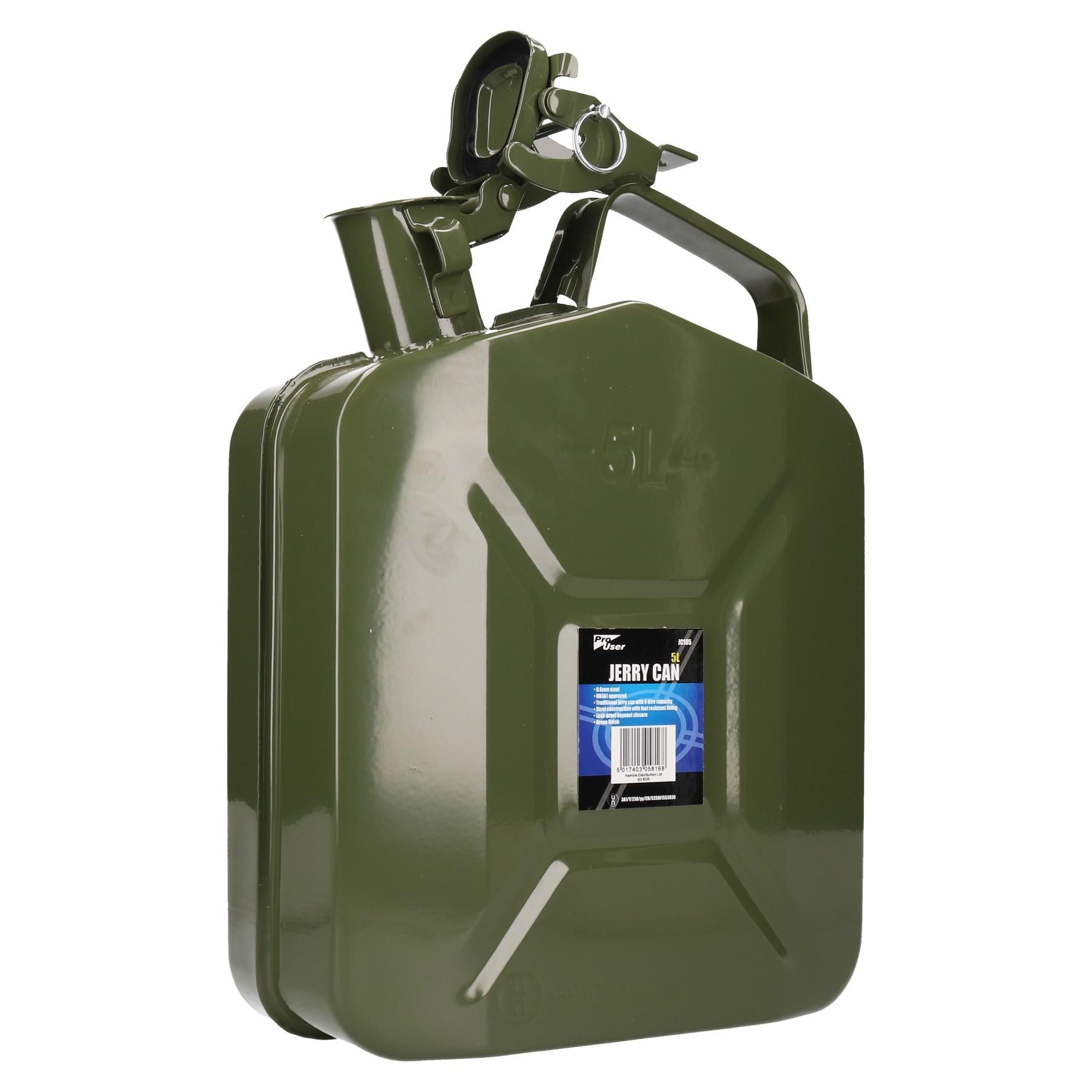 5 Liter Metall-Kraftstoffkanisterhalter, Vorratsbehälter + flexibler Kraftstoffausgießer