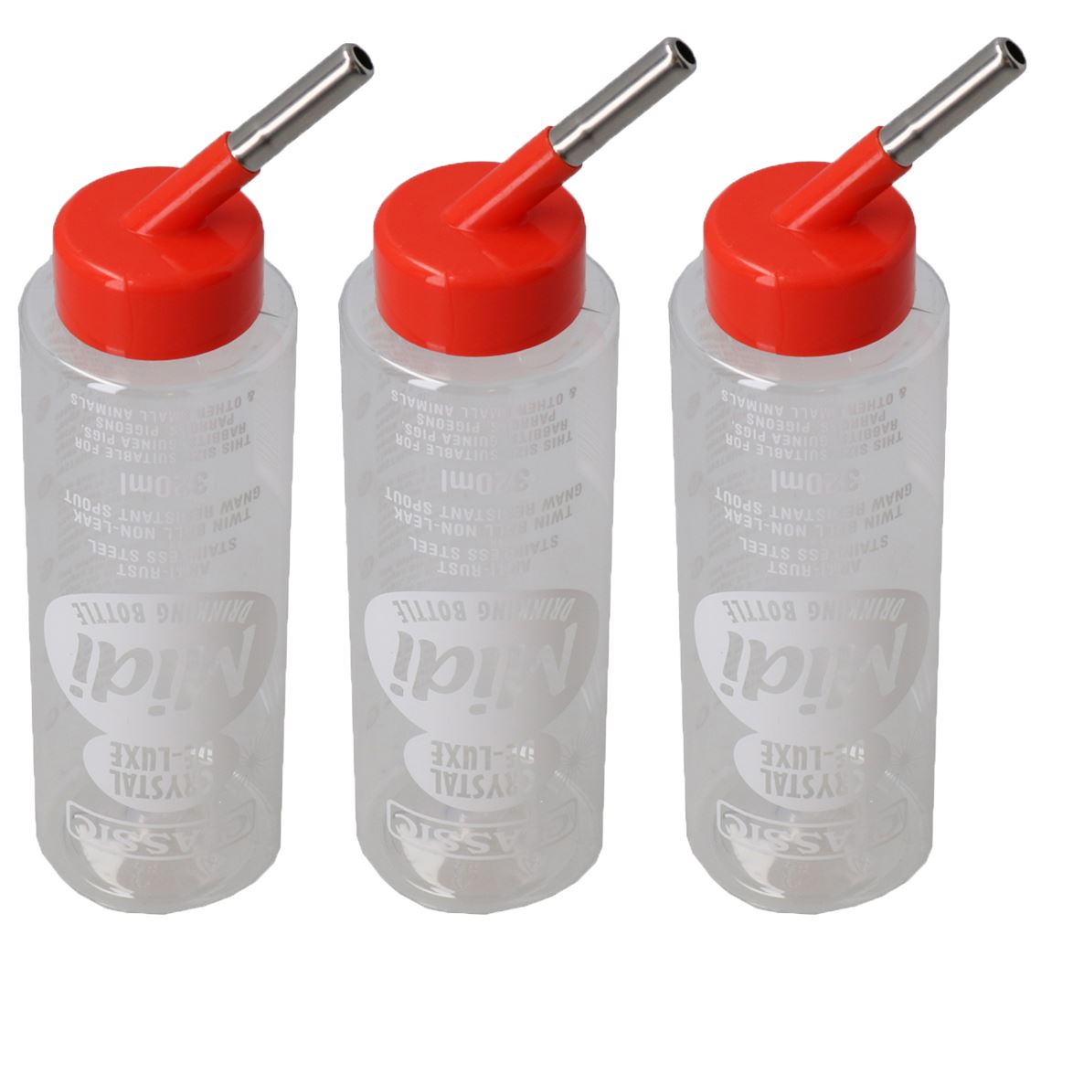 Bouteille d'eau antirouille à double bille pour petits animaux, 320 ml, résistante aux rongements, 1 à 12 pièces