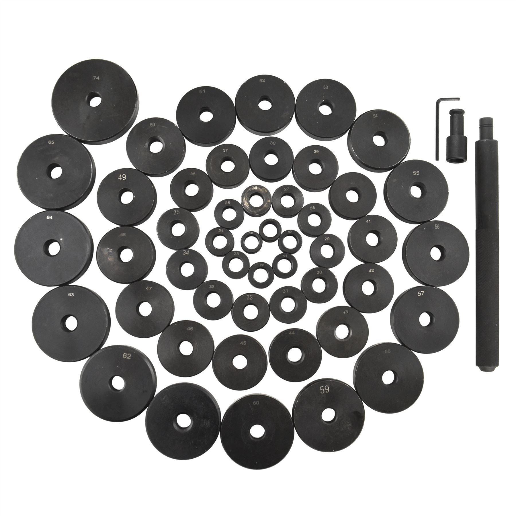 Jeu de tournevis pour joints de roulement à billes Master 18 mm - 74 mm 53 pièces par USPRO TOOLS AT278