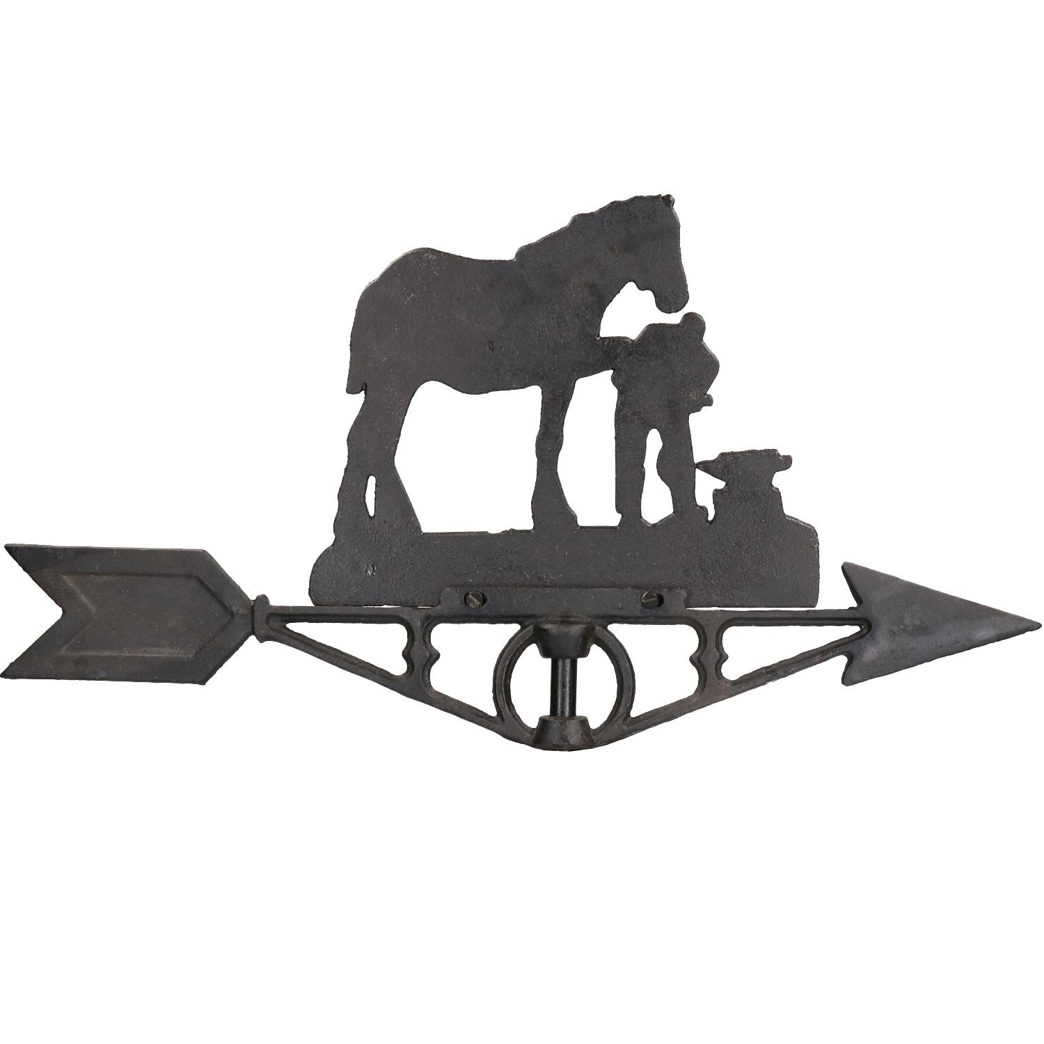 Cheval / Jument Maréchal-ferrant Girouette Vain Crête Mont Maison Toit Fonte Chaussure