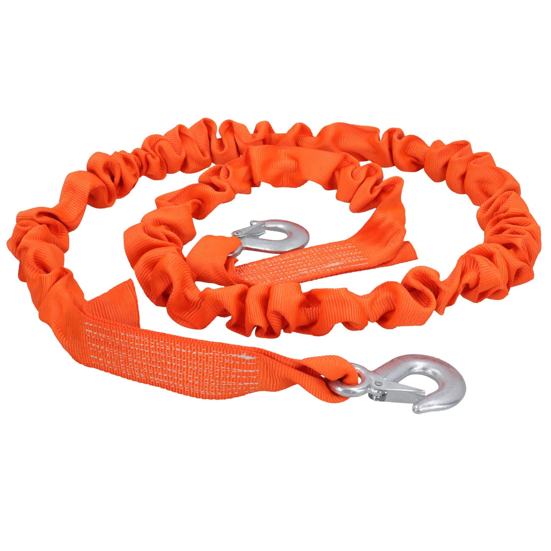 Elasticated Tow Rope with Snap Shackles & Flag 3000kg Rated Towing Strap