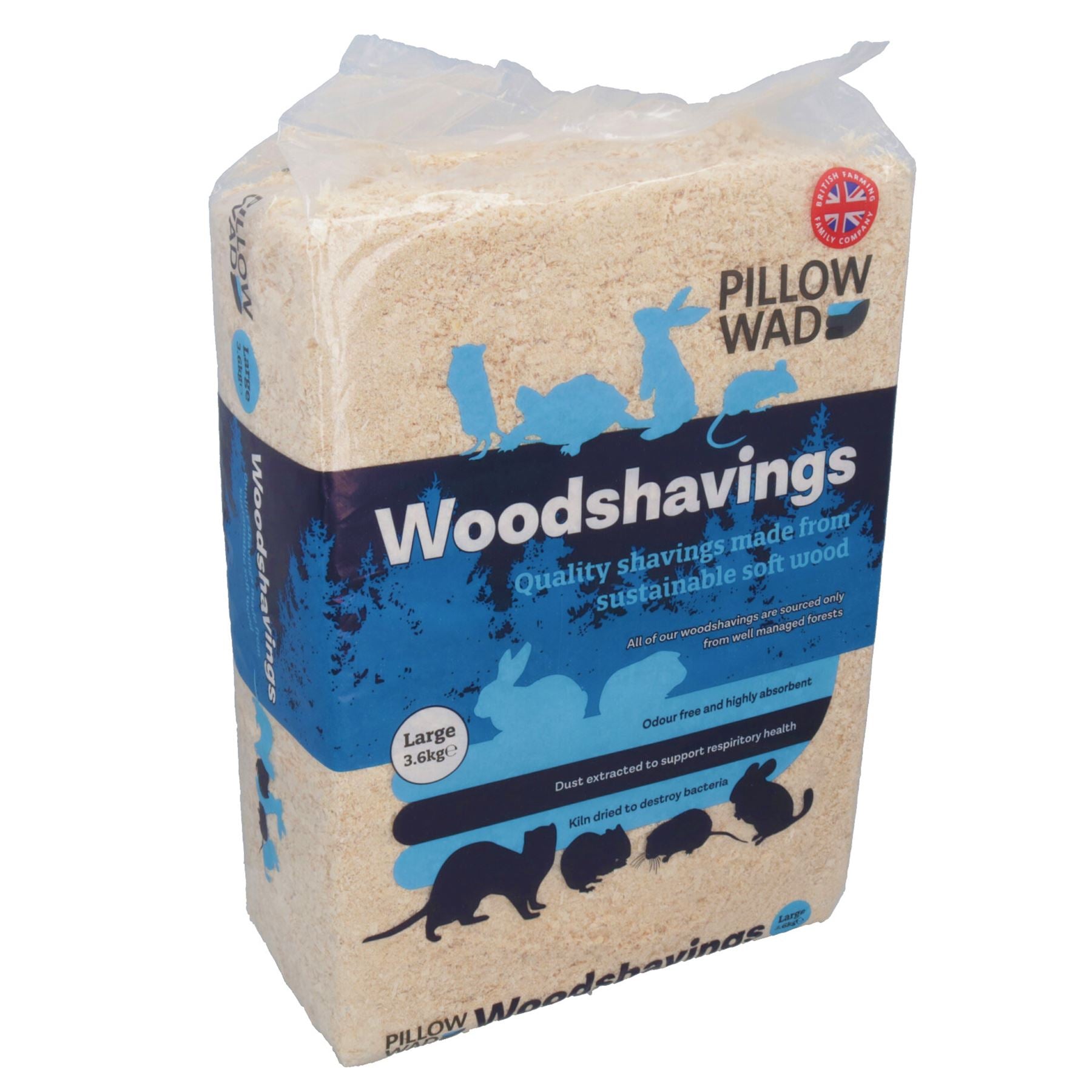 Superior Quality Dust Extracted Kiln Dried Small Animal Bedding Woodshaving 3.6Kg